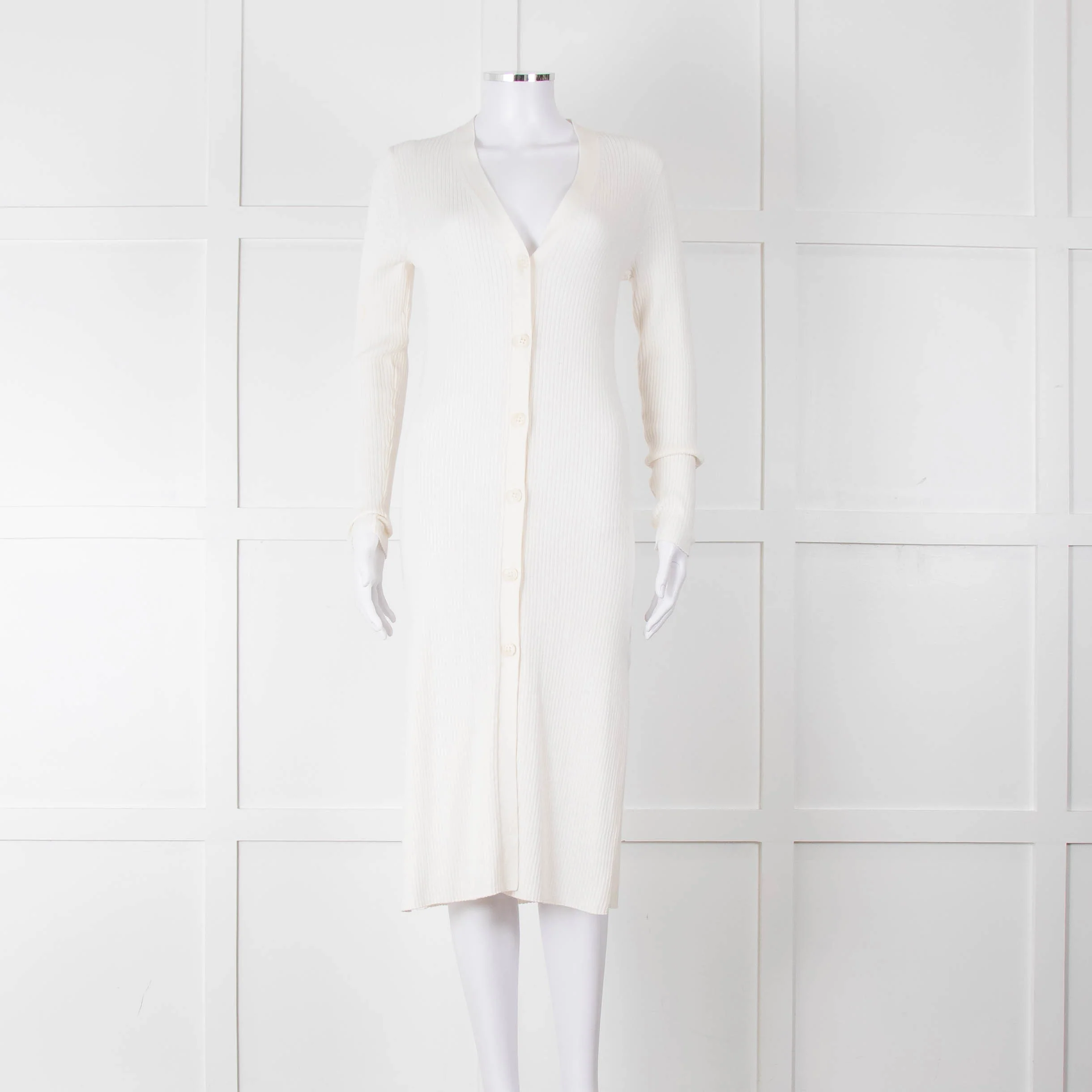 360 Cashmere Cream Long Cardigan With Buttons