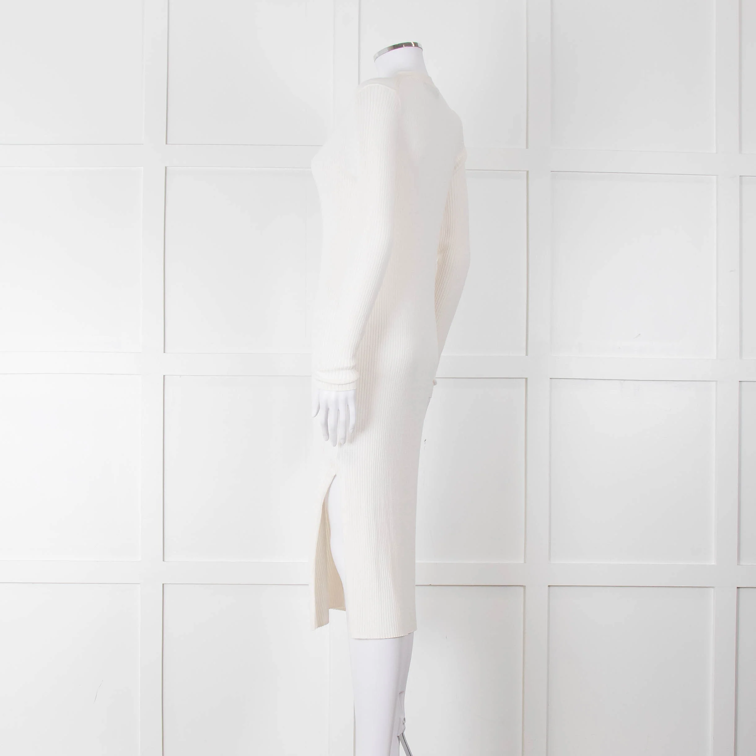360 Cashmere Cream Long Cardigan With Buttons - Image 6