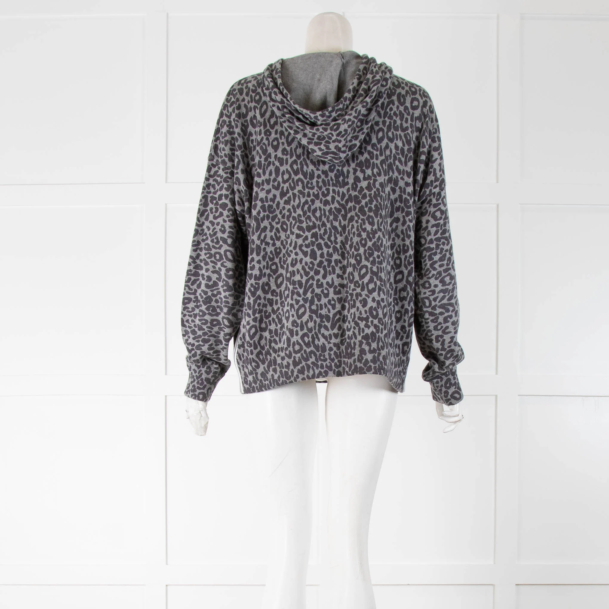 360 Cashmere Grey Leopard Hoodie - Image 3