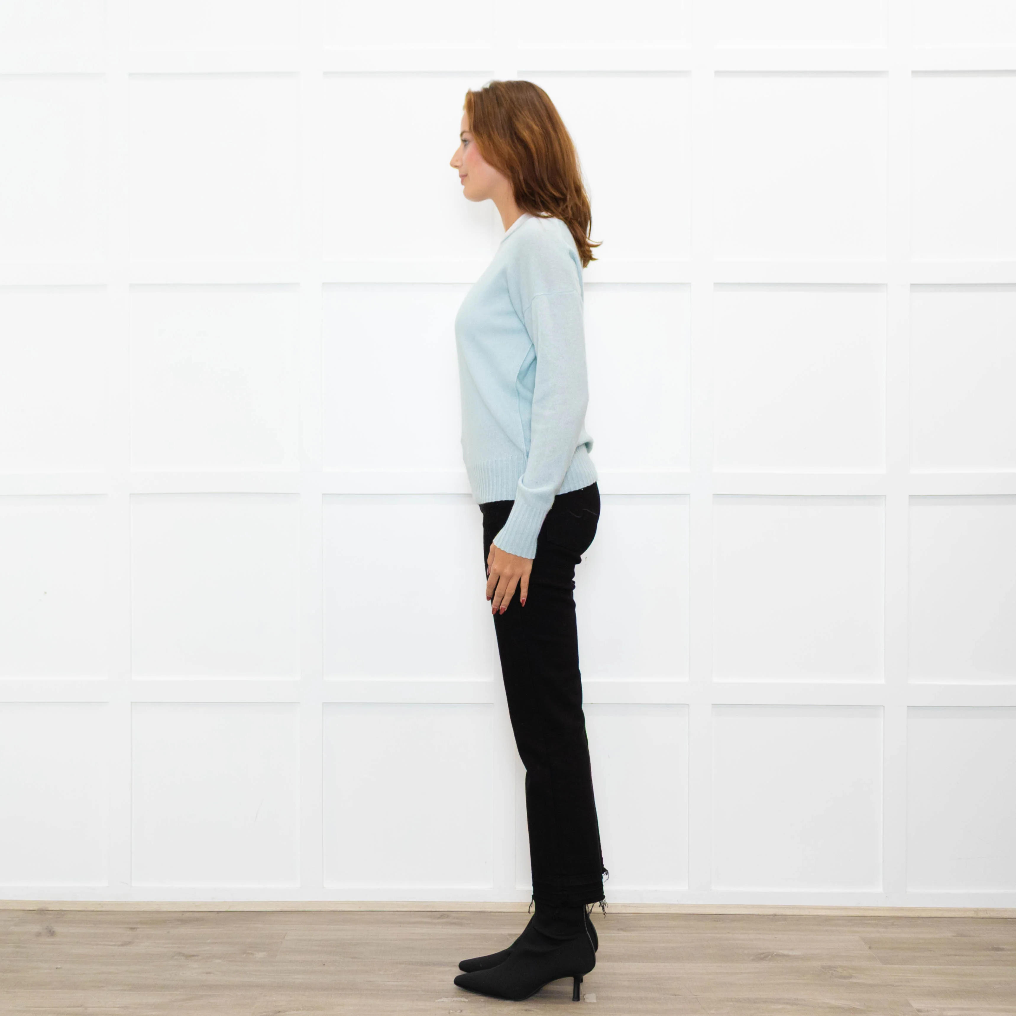 360 Cashmere Ice Blue Boat Neck Jumper - Image 4