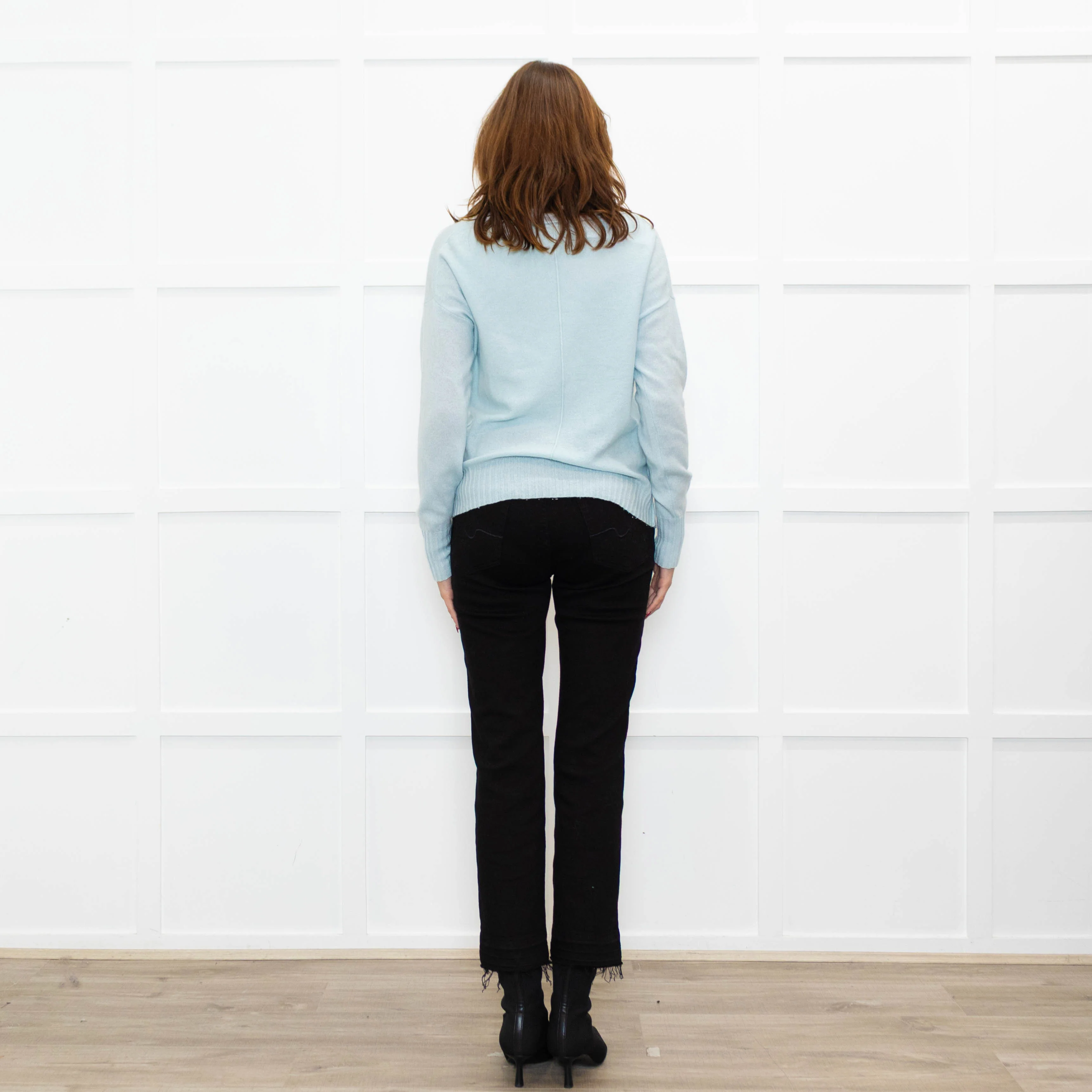 360 Cashmere Ice Blue Boat Neck Jumper - Image 5