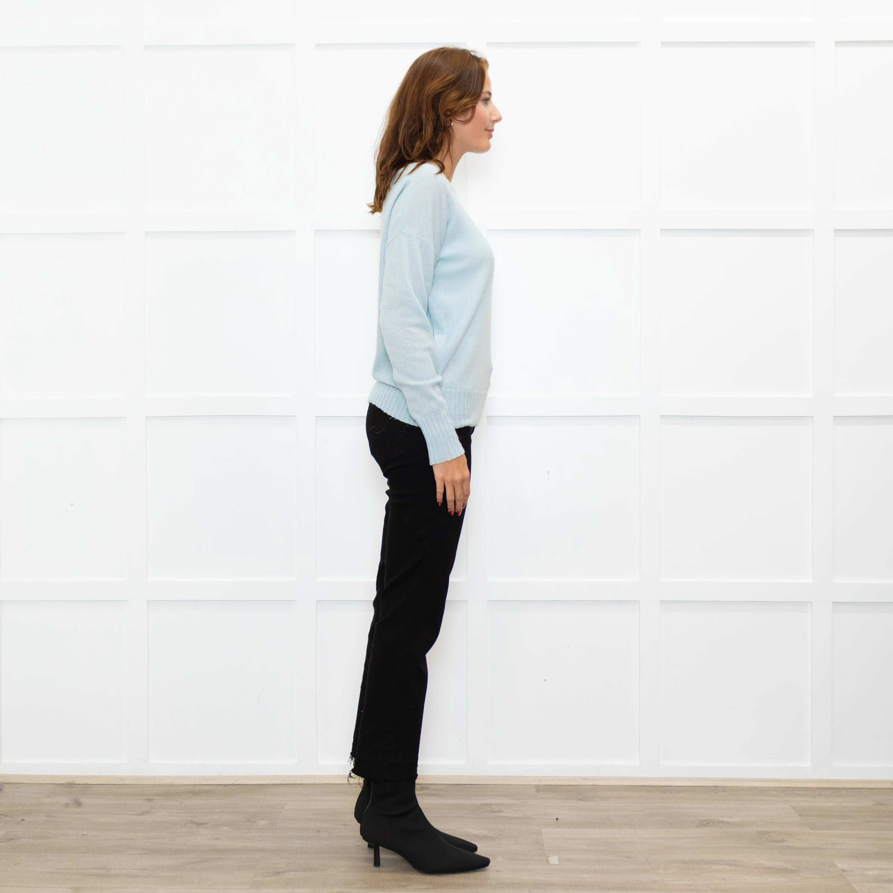 360 Cashmere Ice Blue Boat Neck Jumper - Image 6