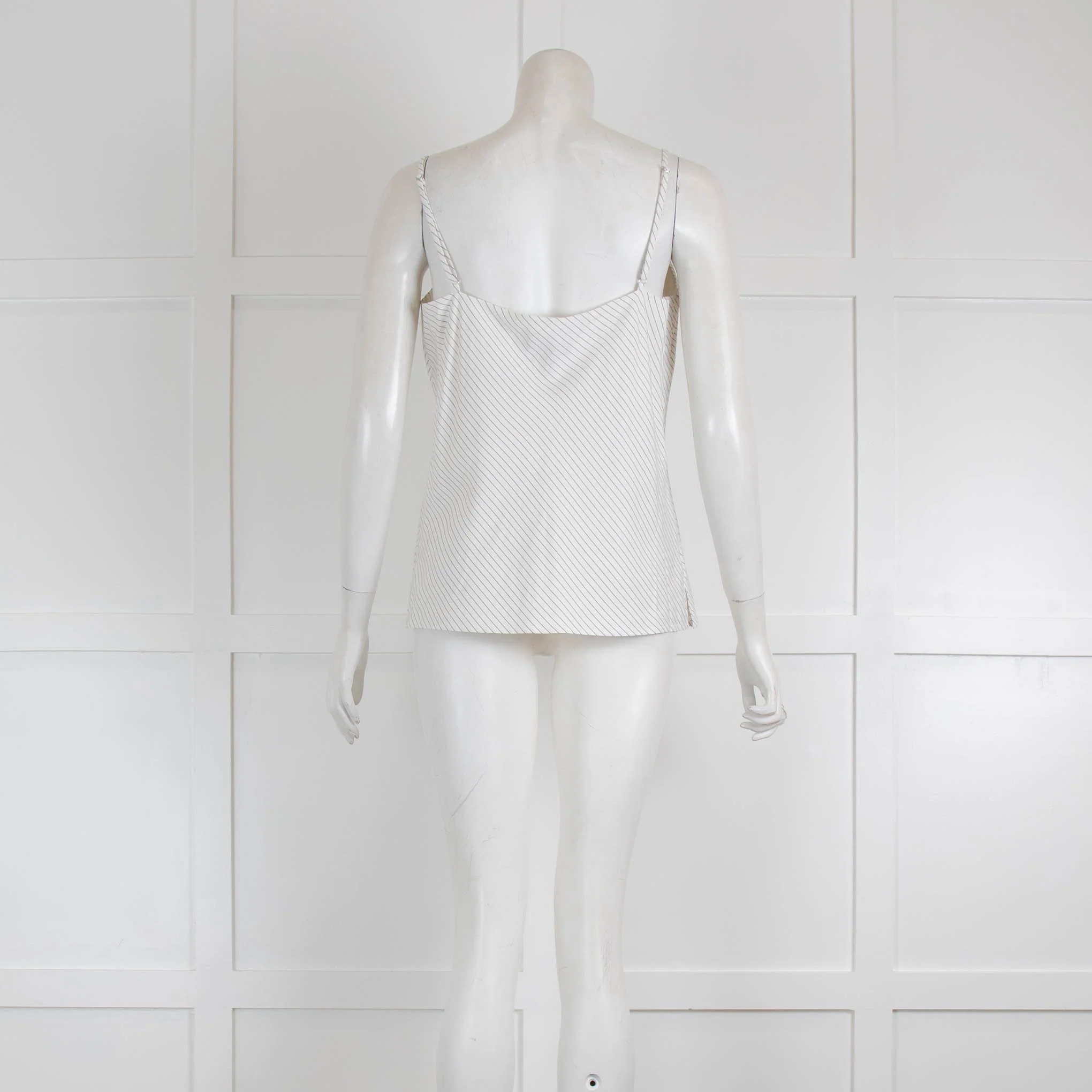 7 For All Mankind Cream Pinstripe Vest Top - Image 3