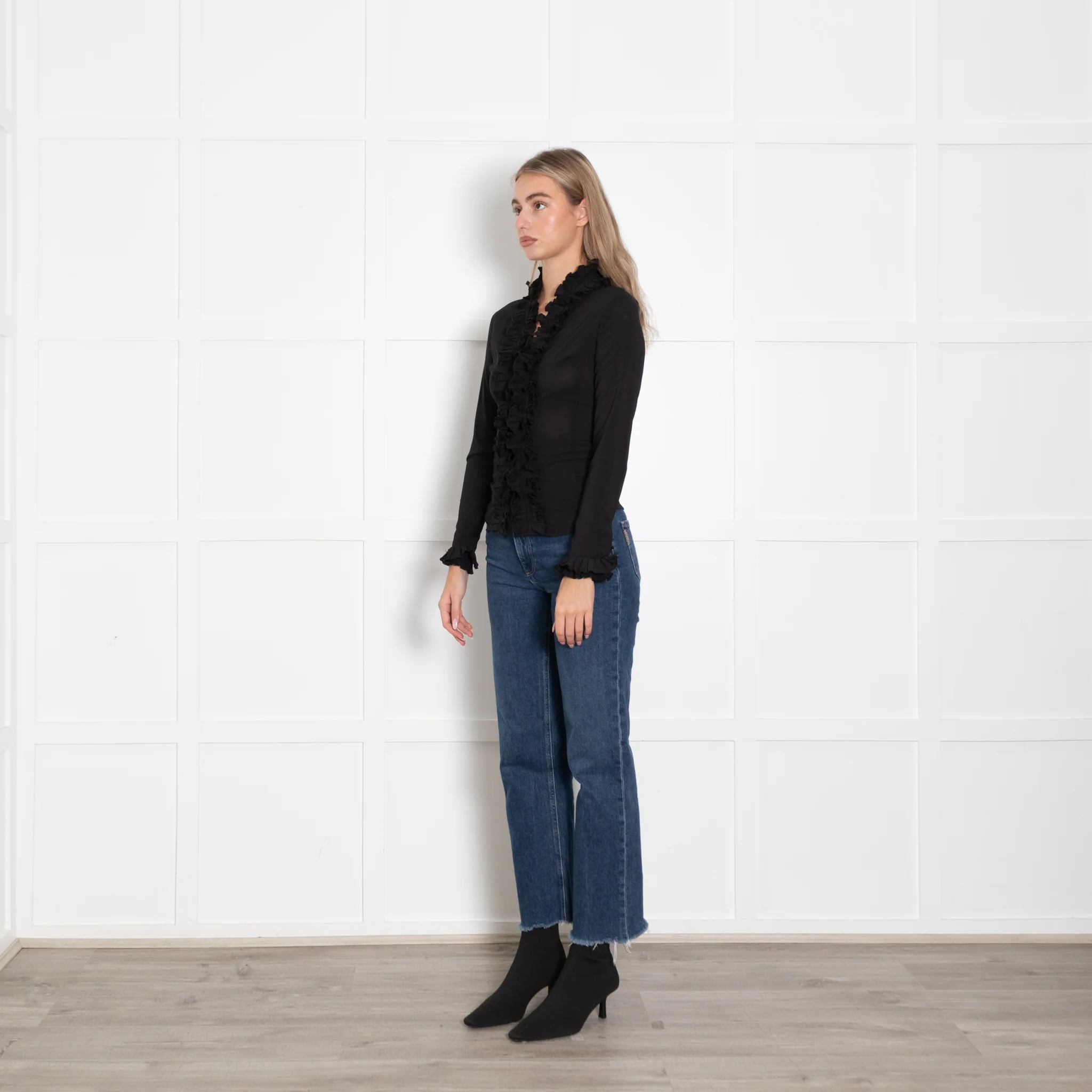 Aavelle Black Ruffle Blouse - Image 3