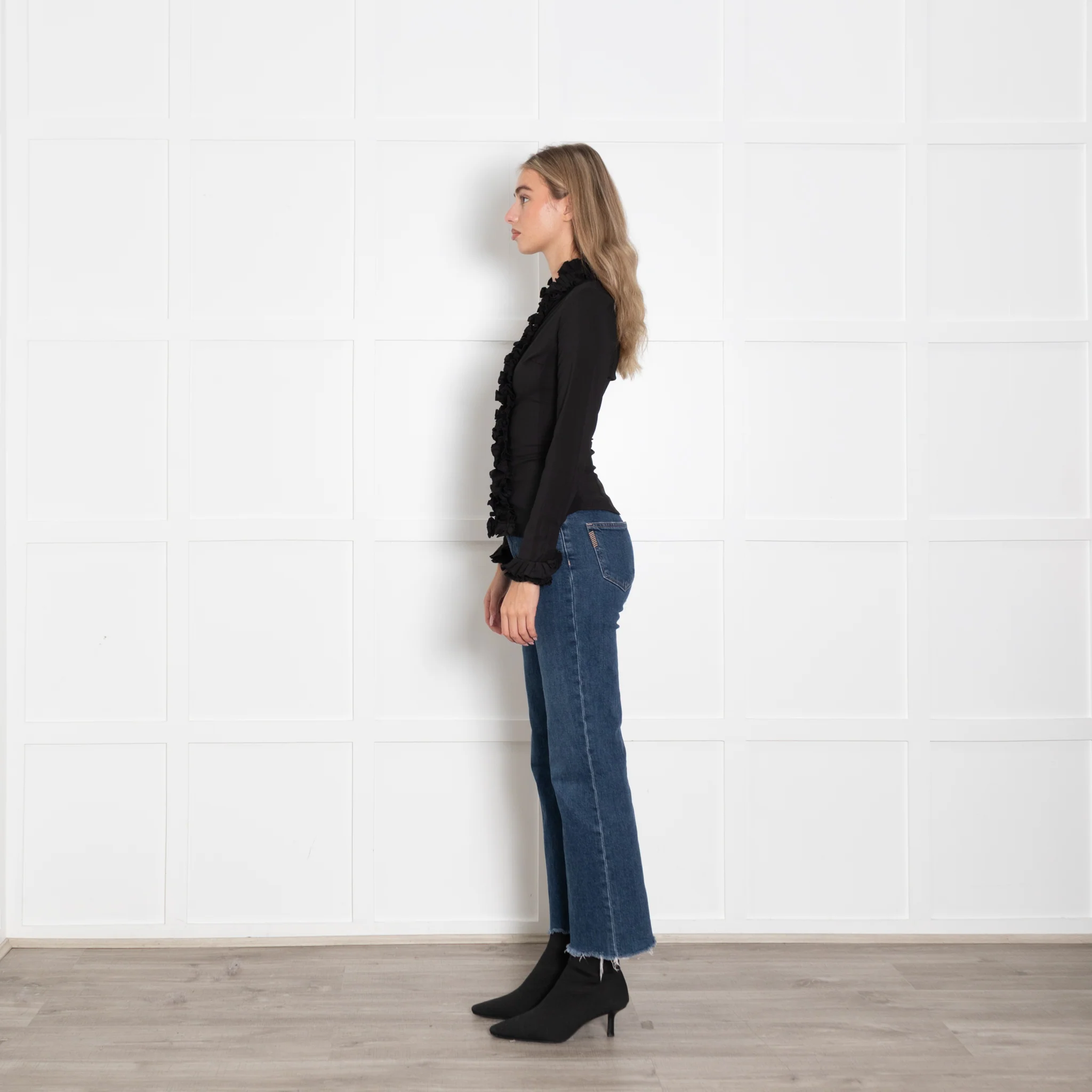Aavelle Black Ruffle Blouse - Image 4