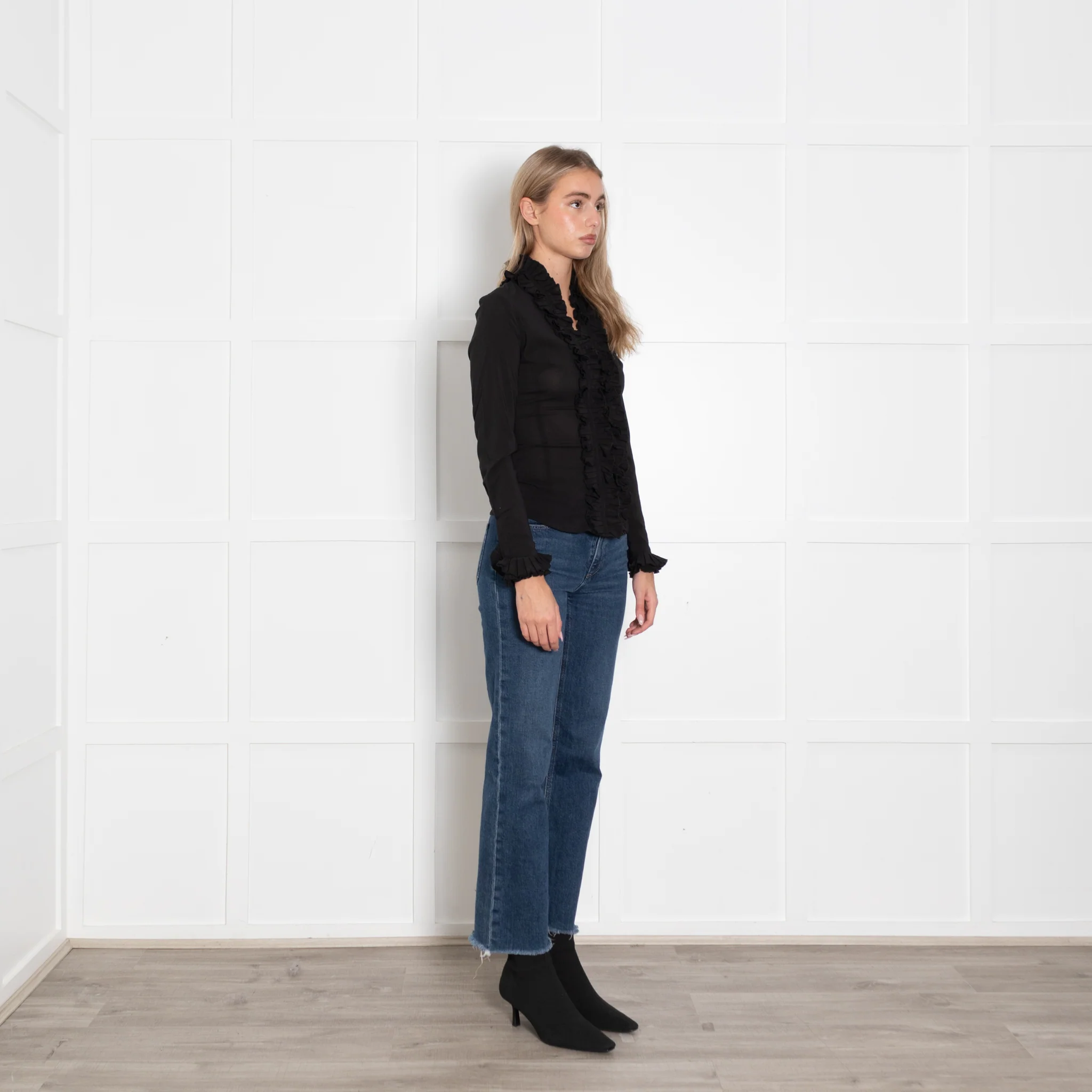 Aavelle Black Ruffle Blouse - Image 7