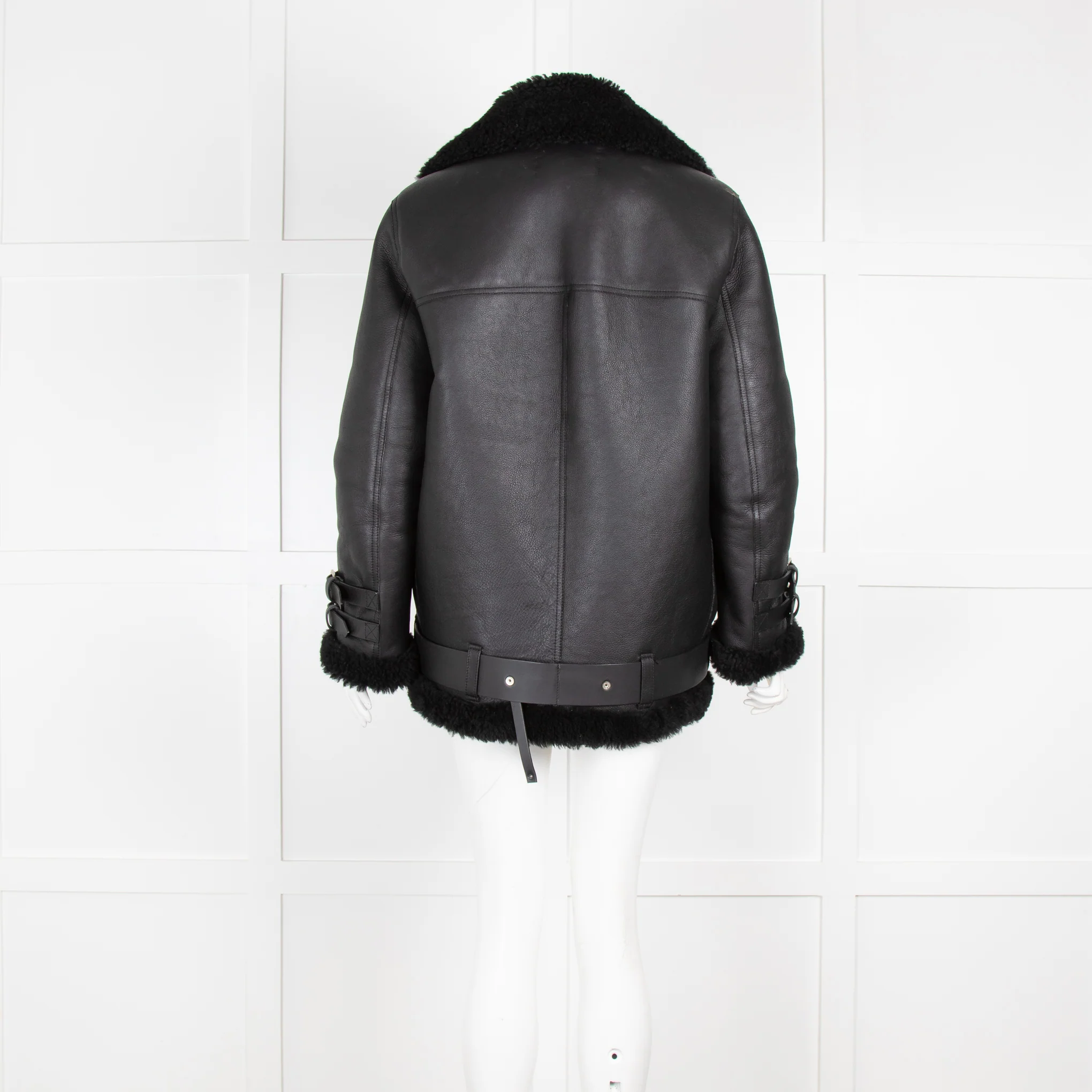 Acne Black Aviator Shearling Jacket - Image 3