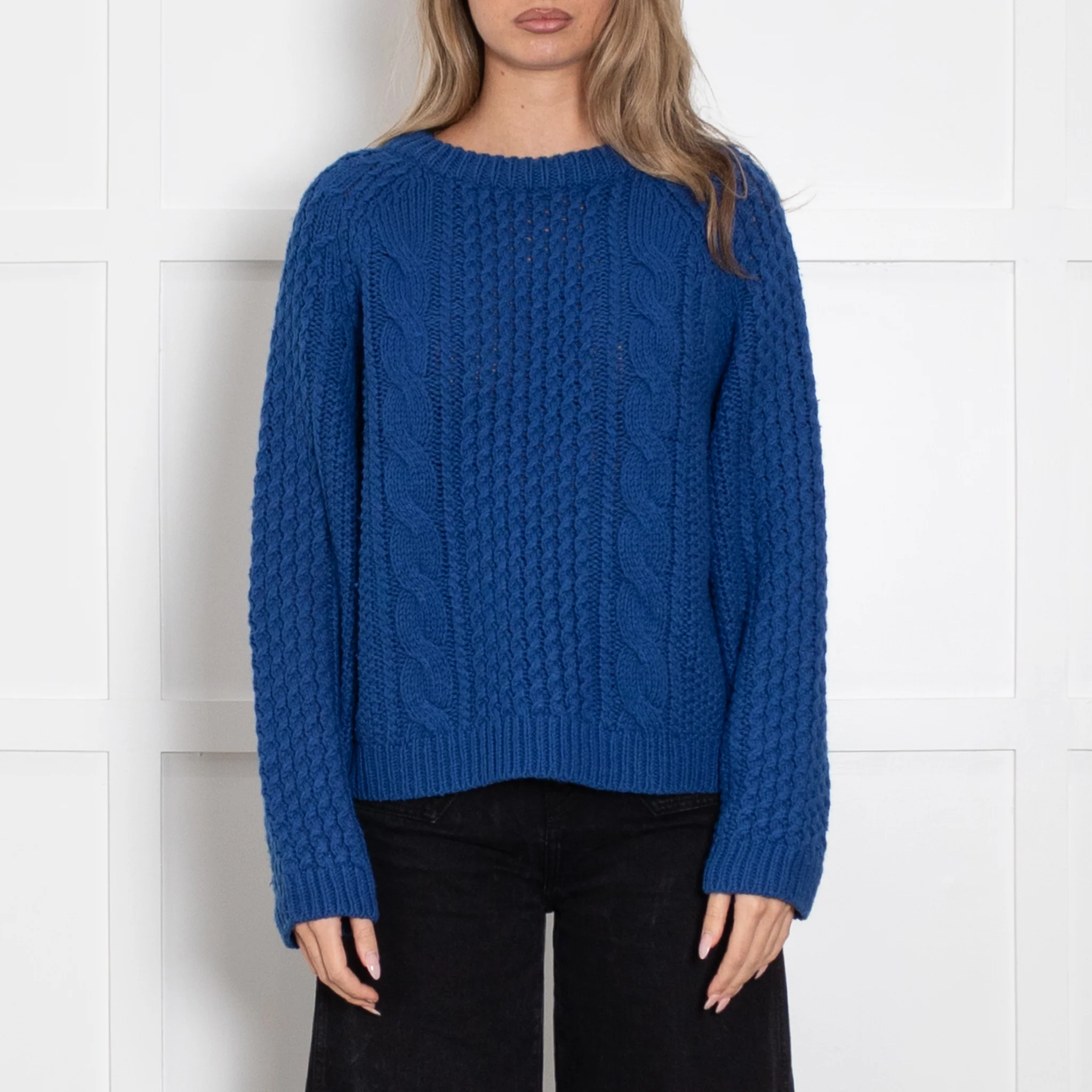 Acne Blue Chunky Knit Jumper - Image 2