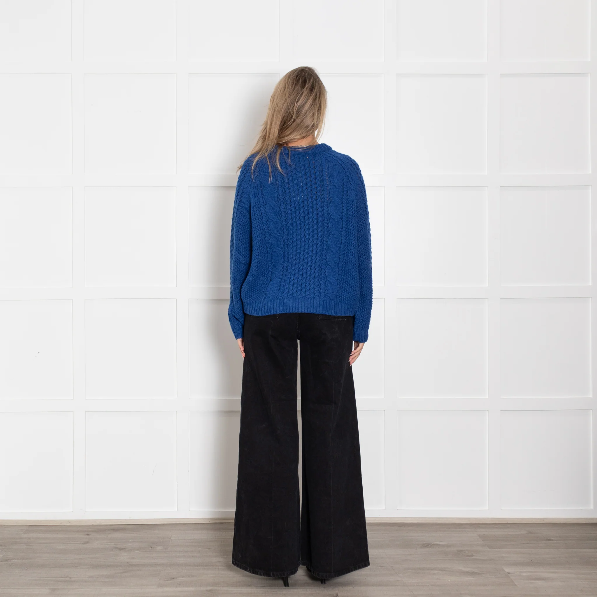 Acne Blue Chunky Knit Jumper - Image 5