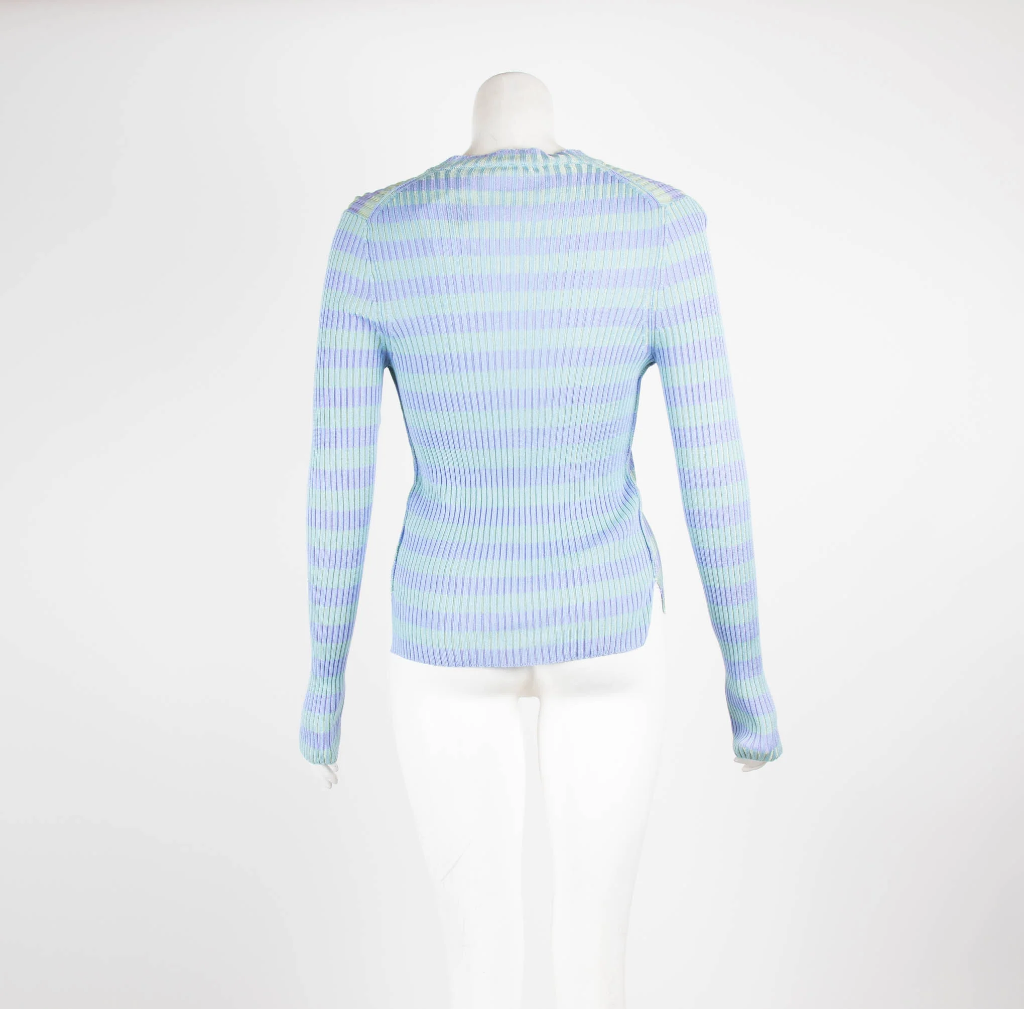 Acne Studio Green Lilac Striped Knitwear - Image 3