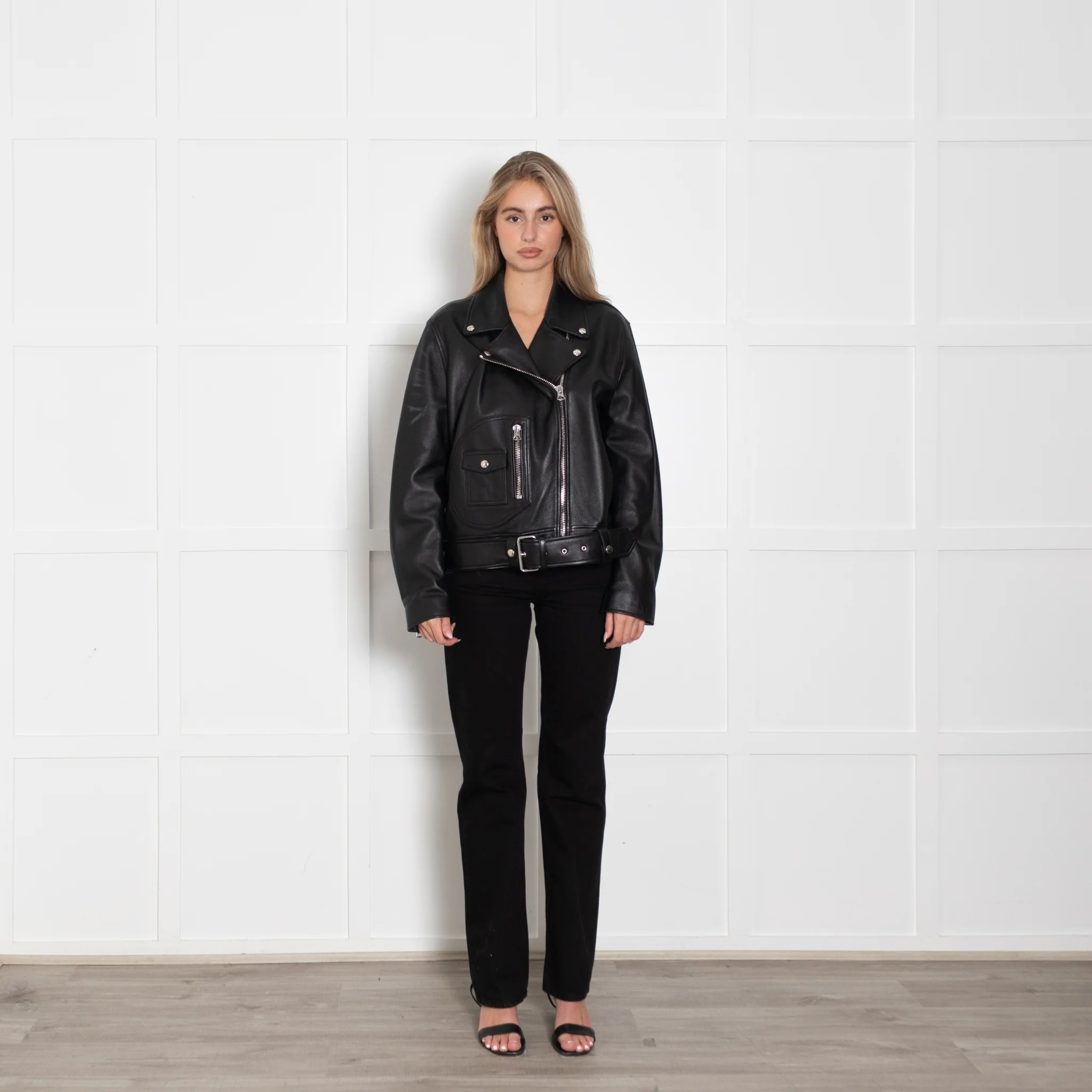 Acne Studios Black Leather Biker Jacket
