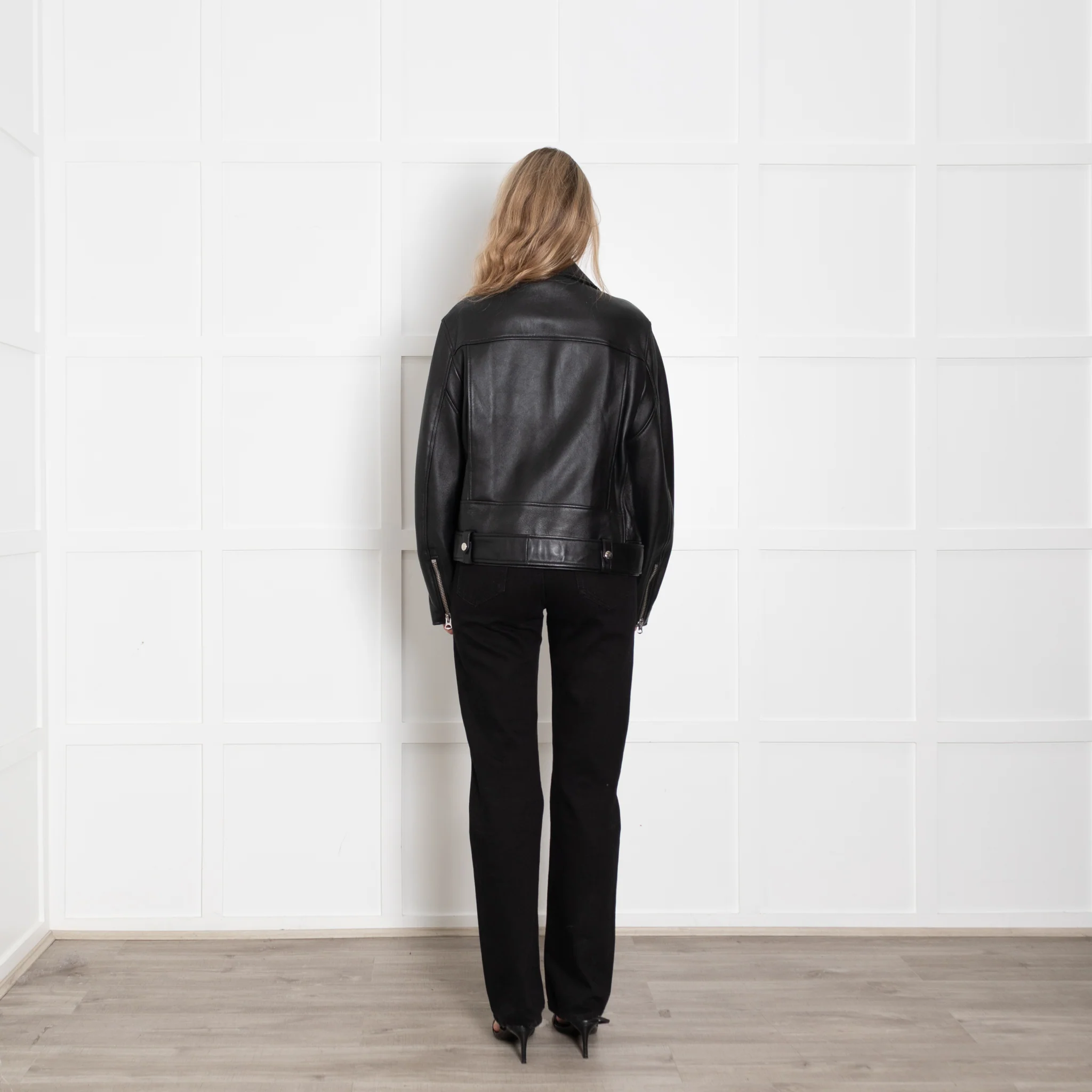 Acne Studios Black Leather Biker Jacket - Image 5