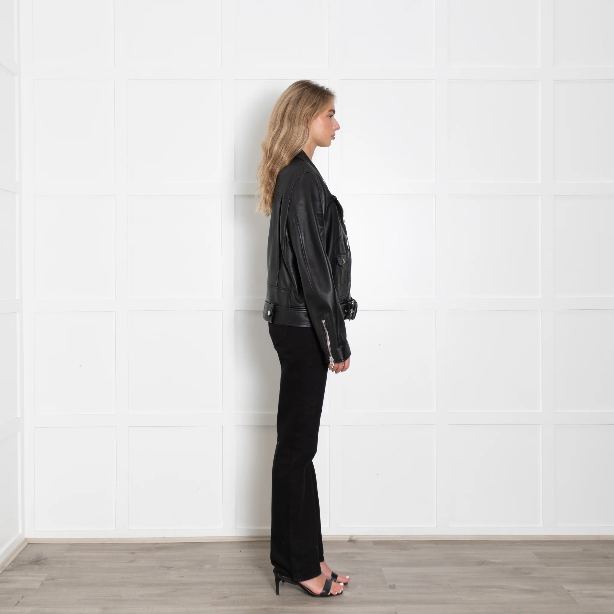 Acne Studios Black Leather Biker Jacket - Image 6