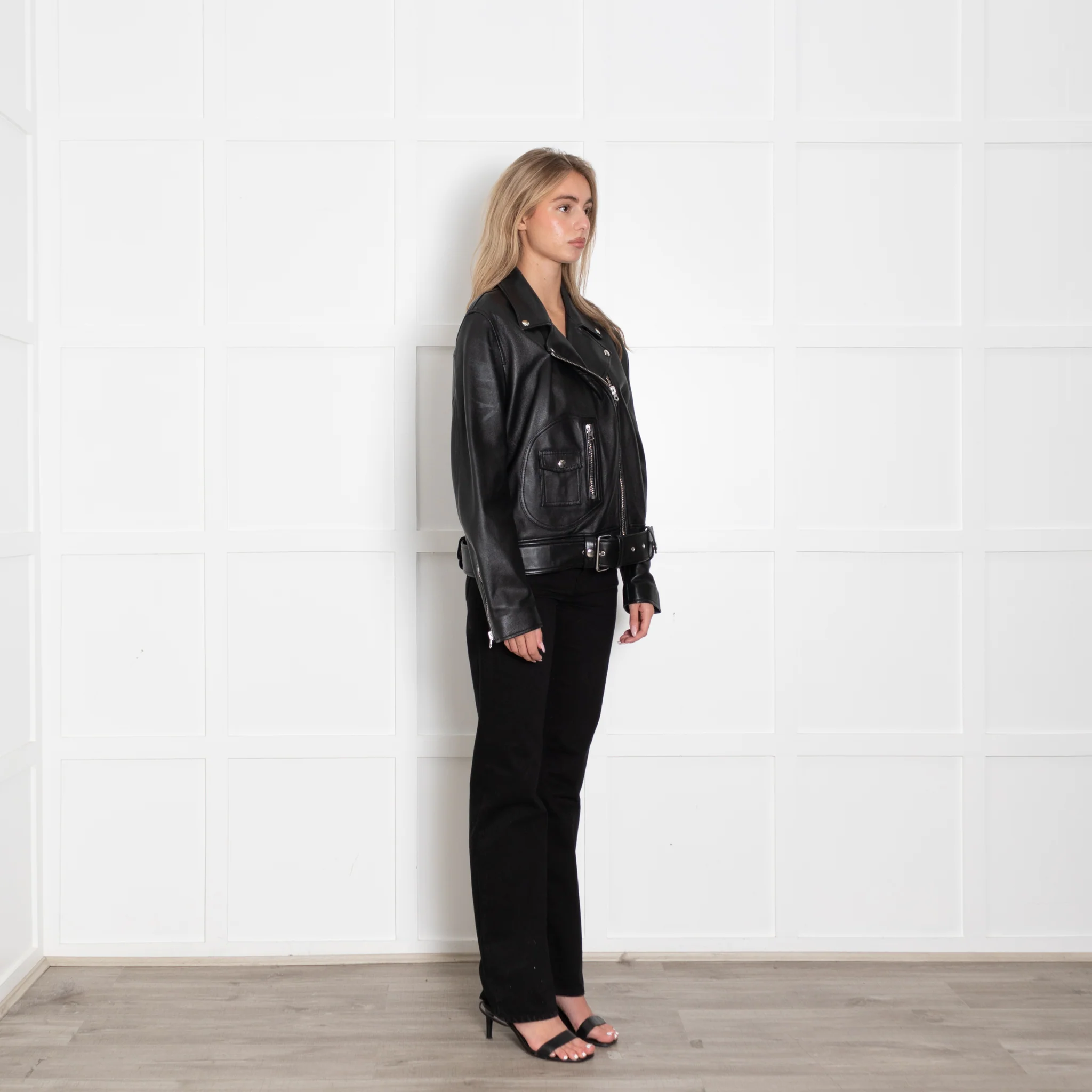 Acne Studios Black Leather Biker Jacket - Image 7