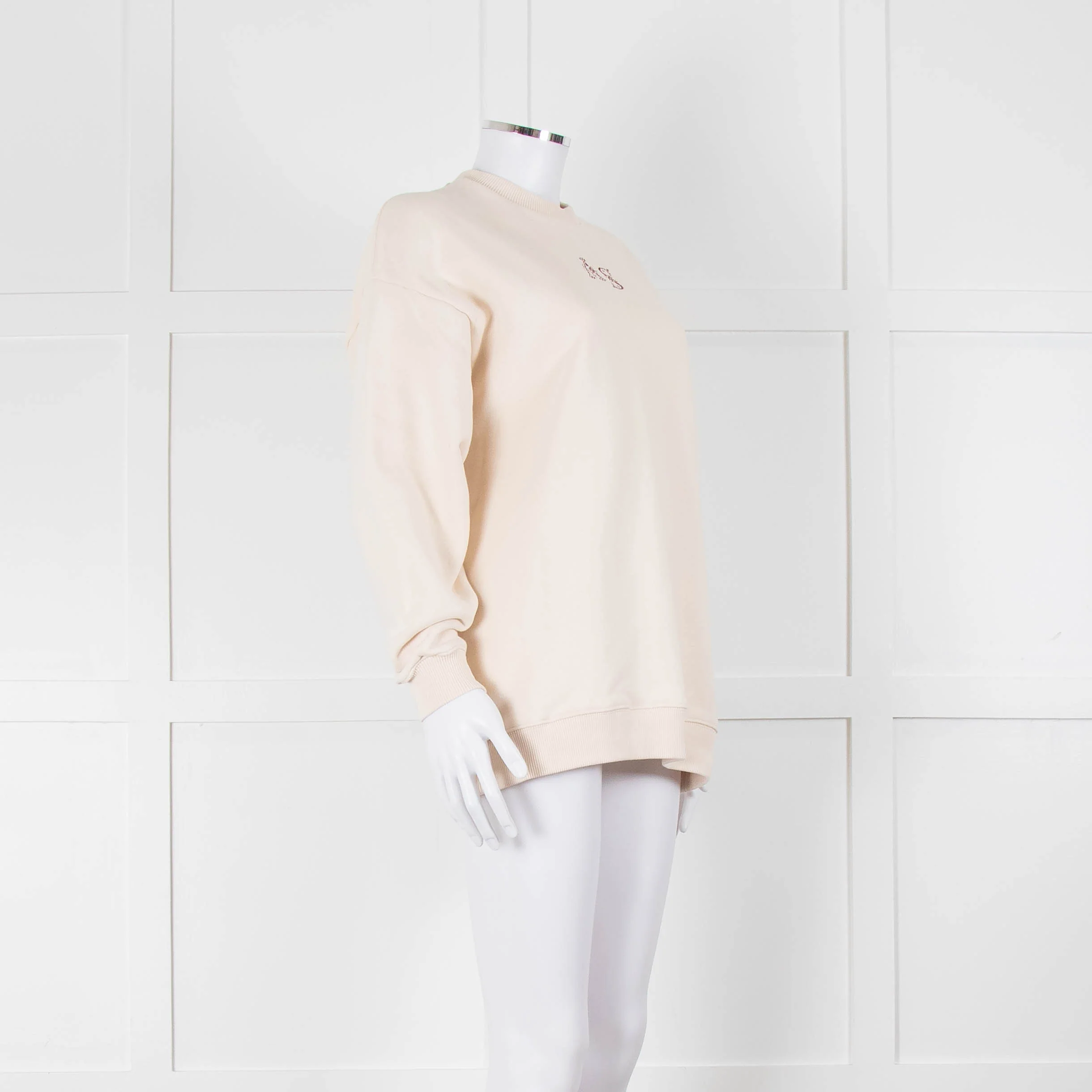 Acne Studios Cream Cross Stitch Embroidery Sweatshirt - Image 2