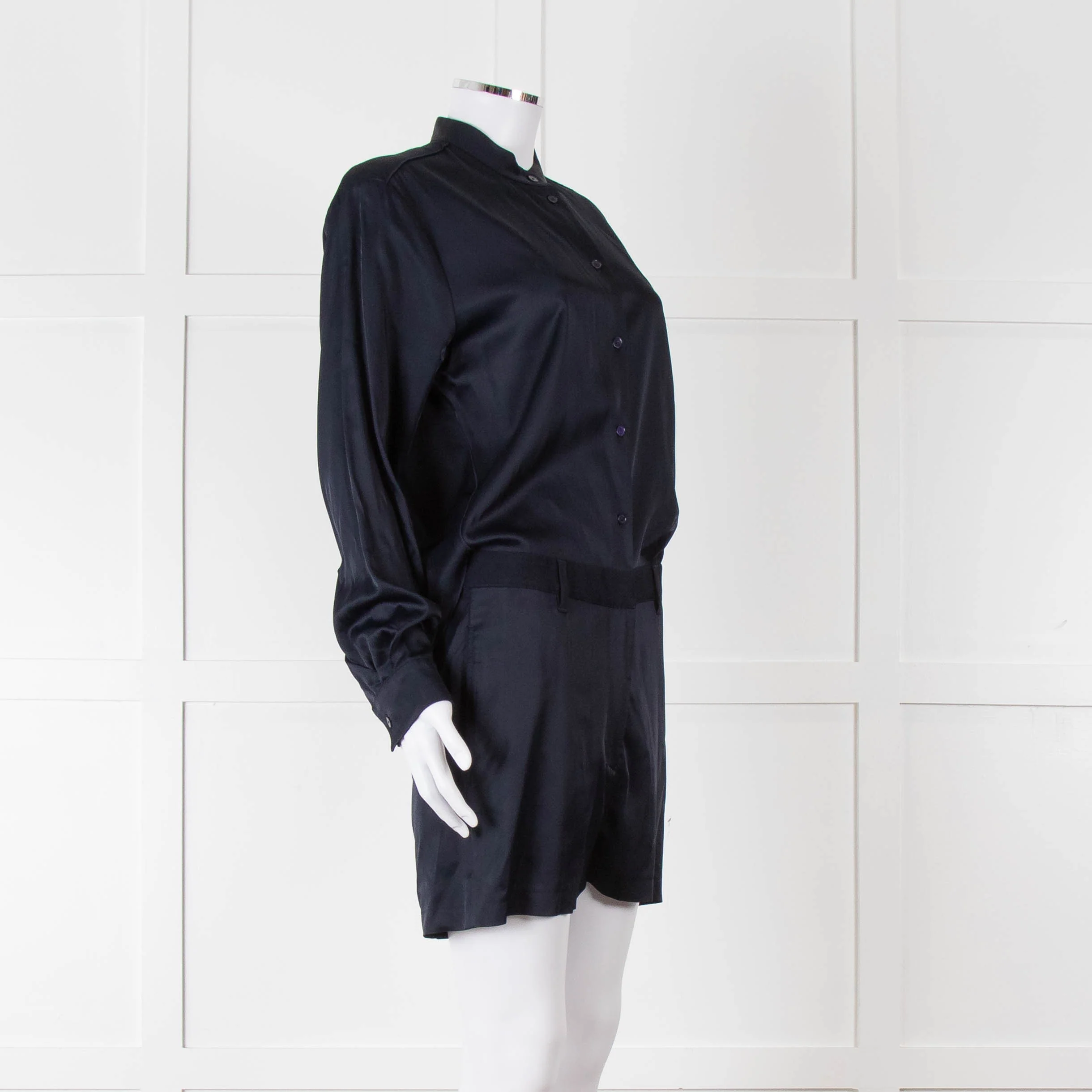 Acne Studios Navy Blue Long Sleeve Playsuit - Image 2