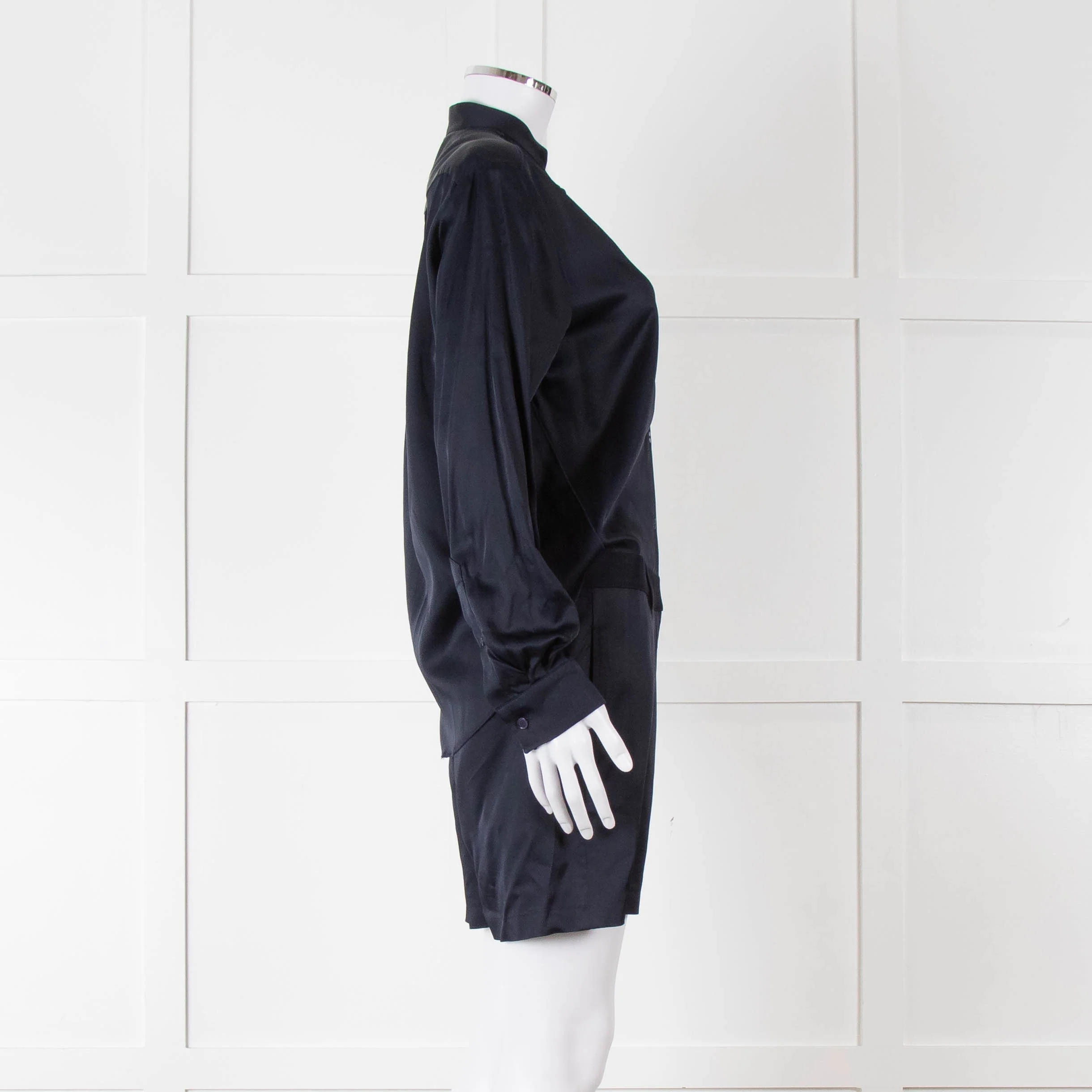 Acne Studios Navy Blue Long Sleeve Playsuit - Image 3