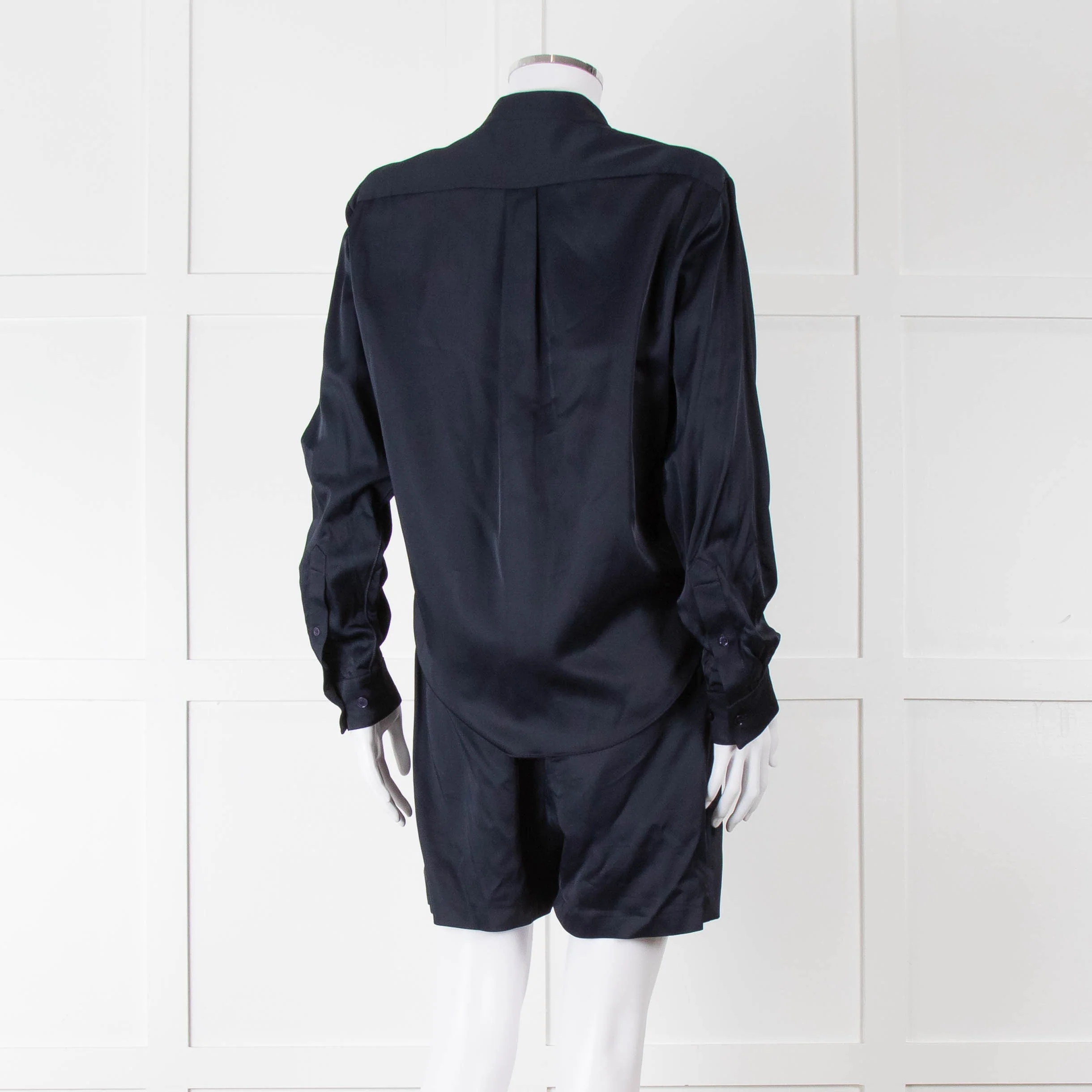 Acne Studios Navy Blue Long Sleeve Playsuit - Image 4