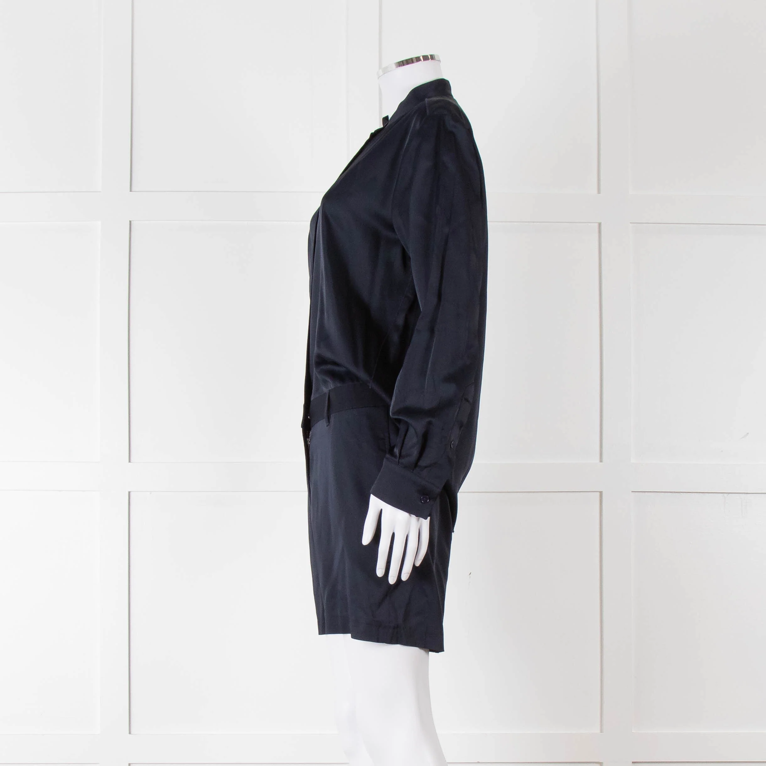 Acne Studios Navy Blue Long Sleeve Playsuit - Image 7
