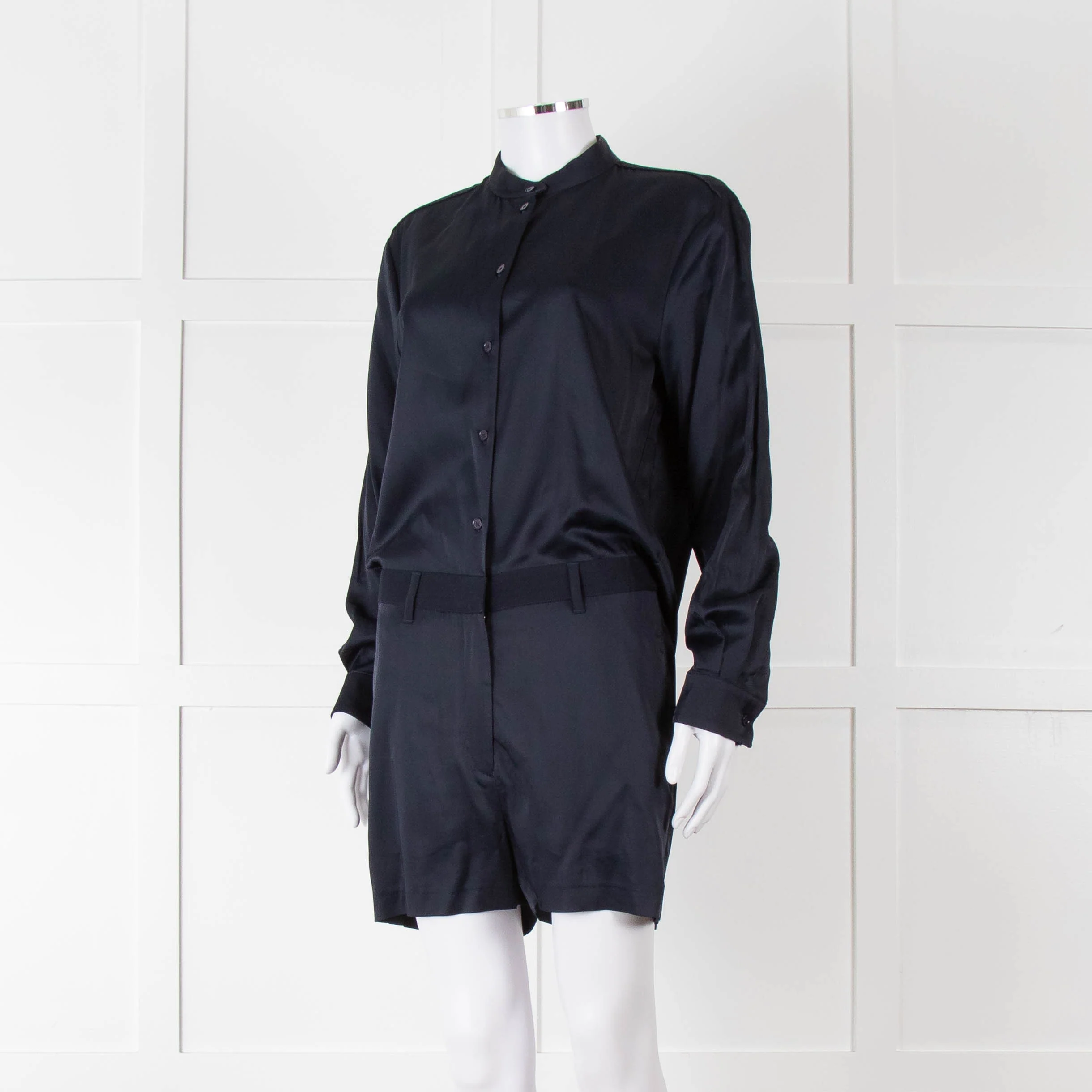 Acne Studios Navy Blue Long Sleeve Playsuit - Image 8