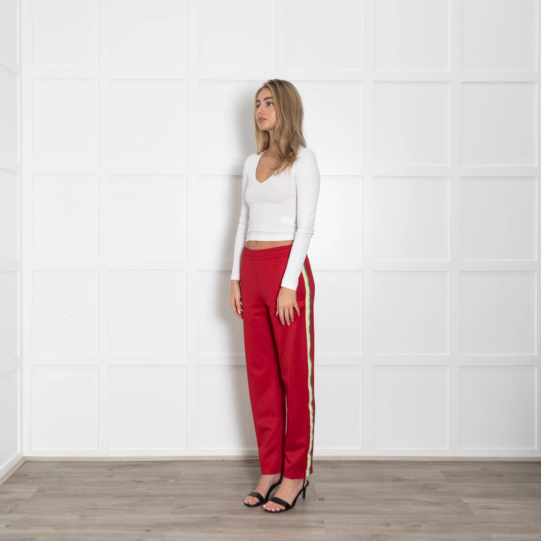 Acne Studios Norwich Face Red Jersey Tapered Track Pants - Image 3