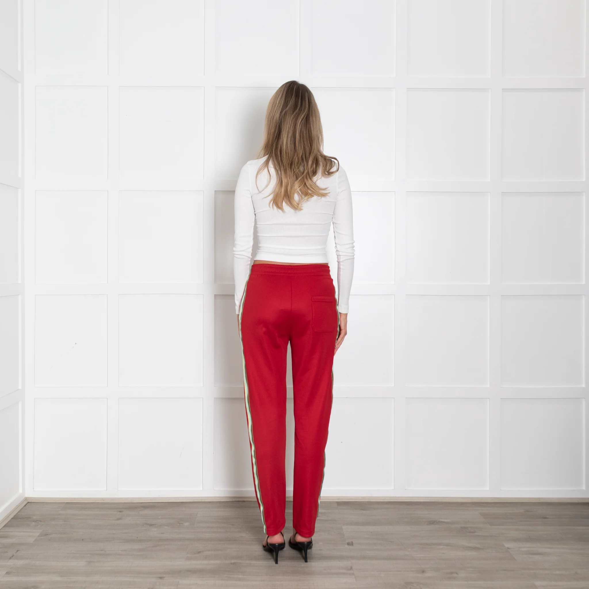 Acne Studios Norwich Face Red Jersey Tapered Track Pants - Image 5