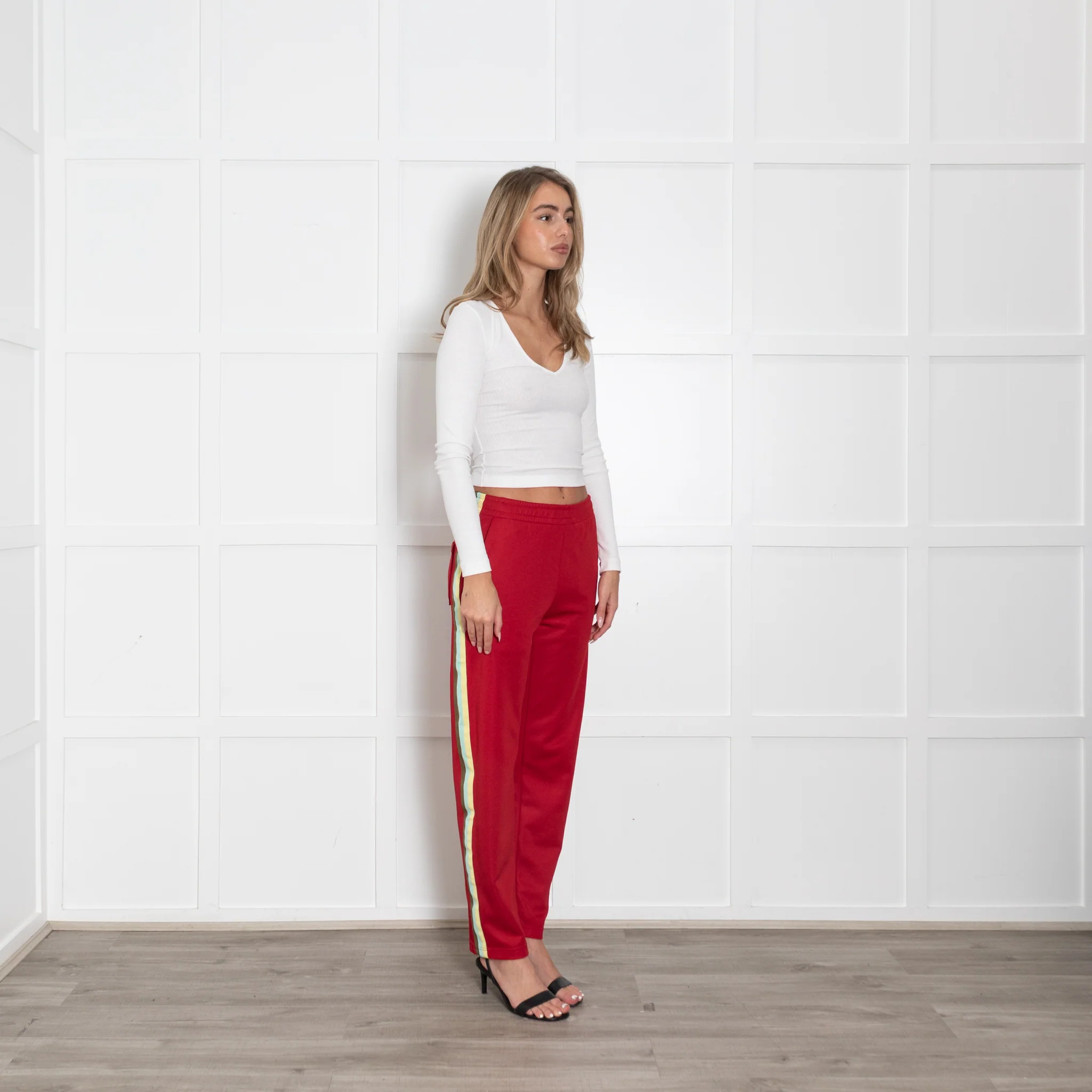 Acne Studios Norwich Face Red Jersey Tapered Track Pants - Image 7