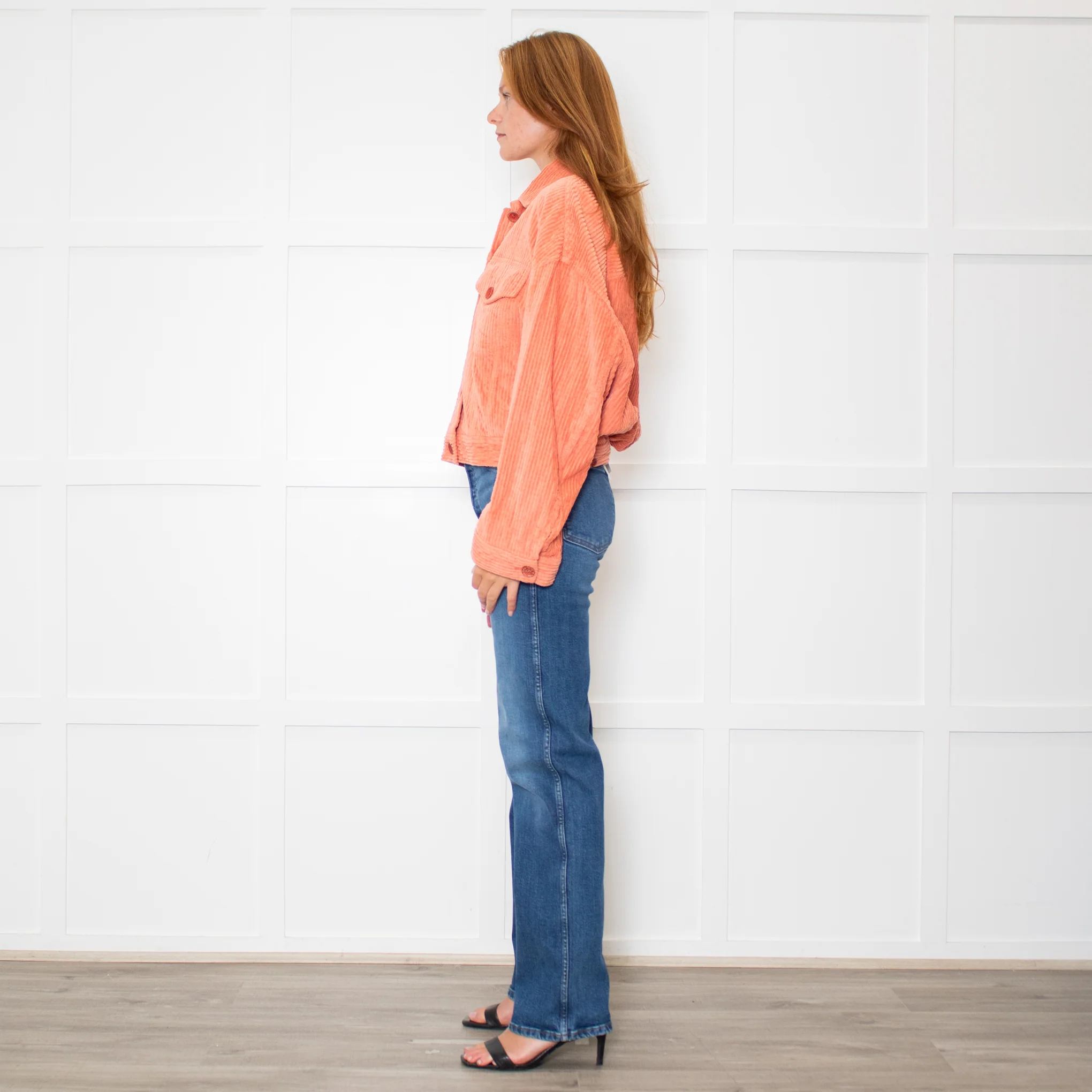 Acne Studios Orange Corduroy Cropped Jacket - Image 4