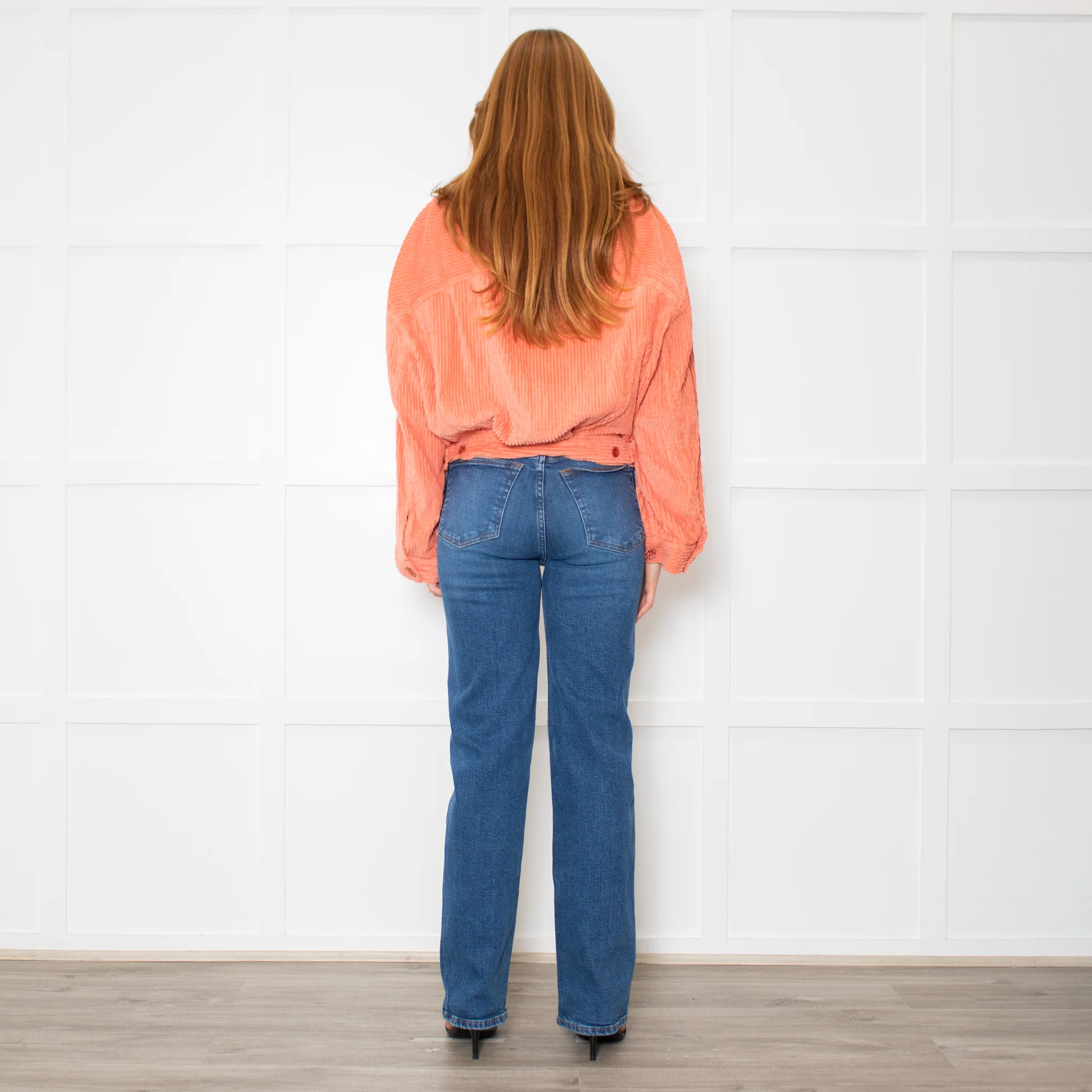 Acne Studios Orange Corduroy Cropped Jacket - Image 5