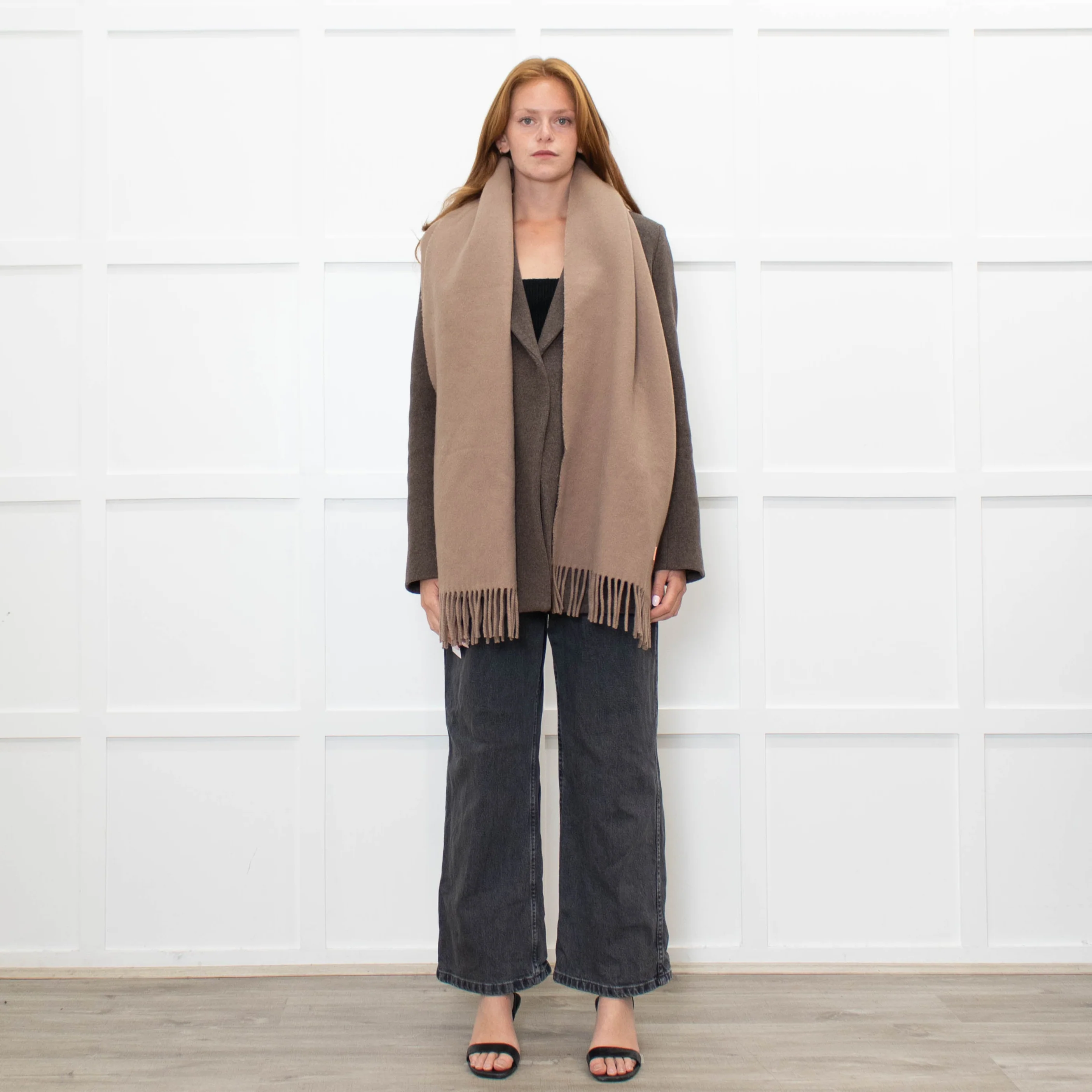 Acne Studios Taupe Wool Scarf