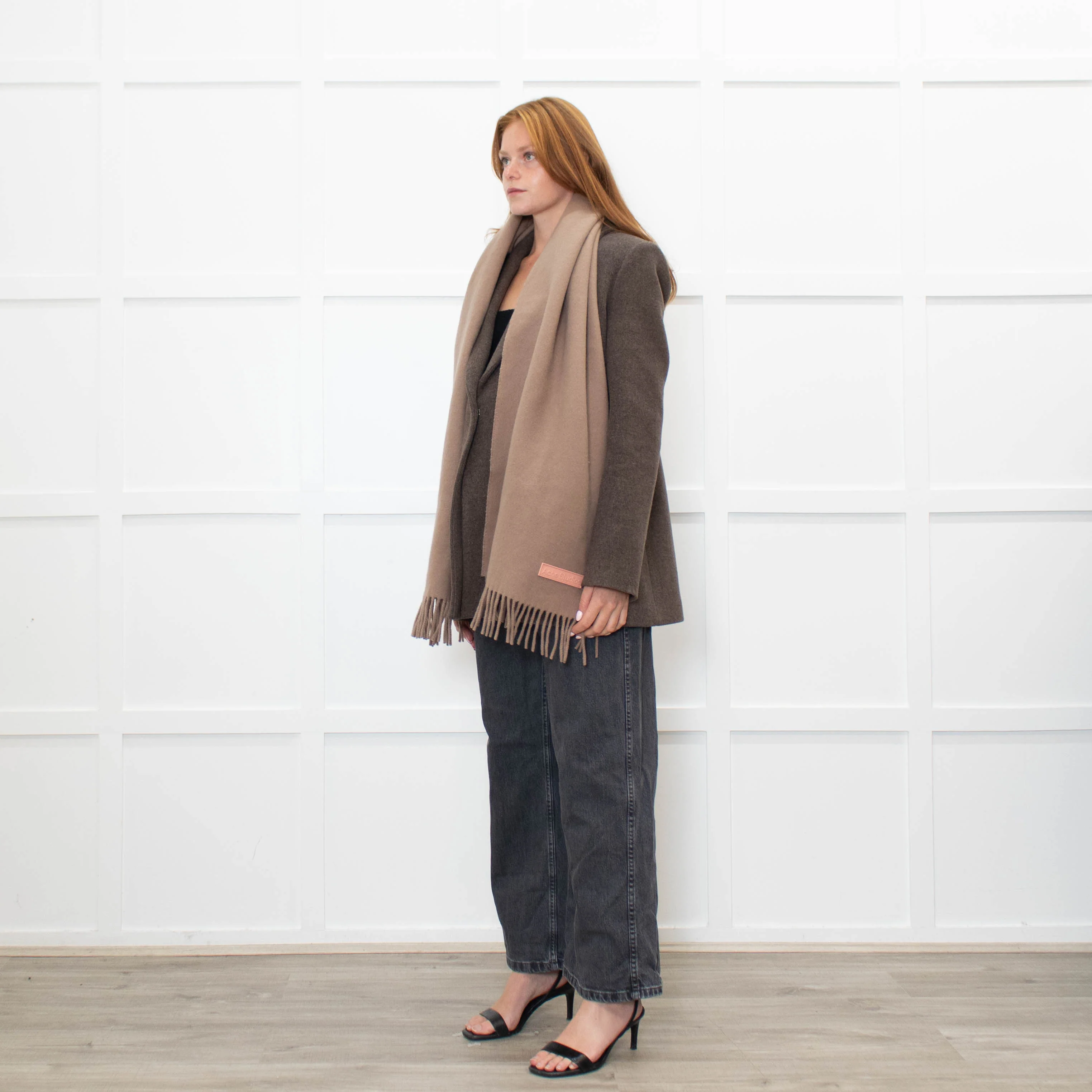 Acne Studios Taupe Wool Scarf - Image 3