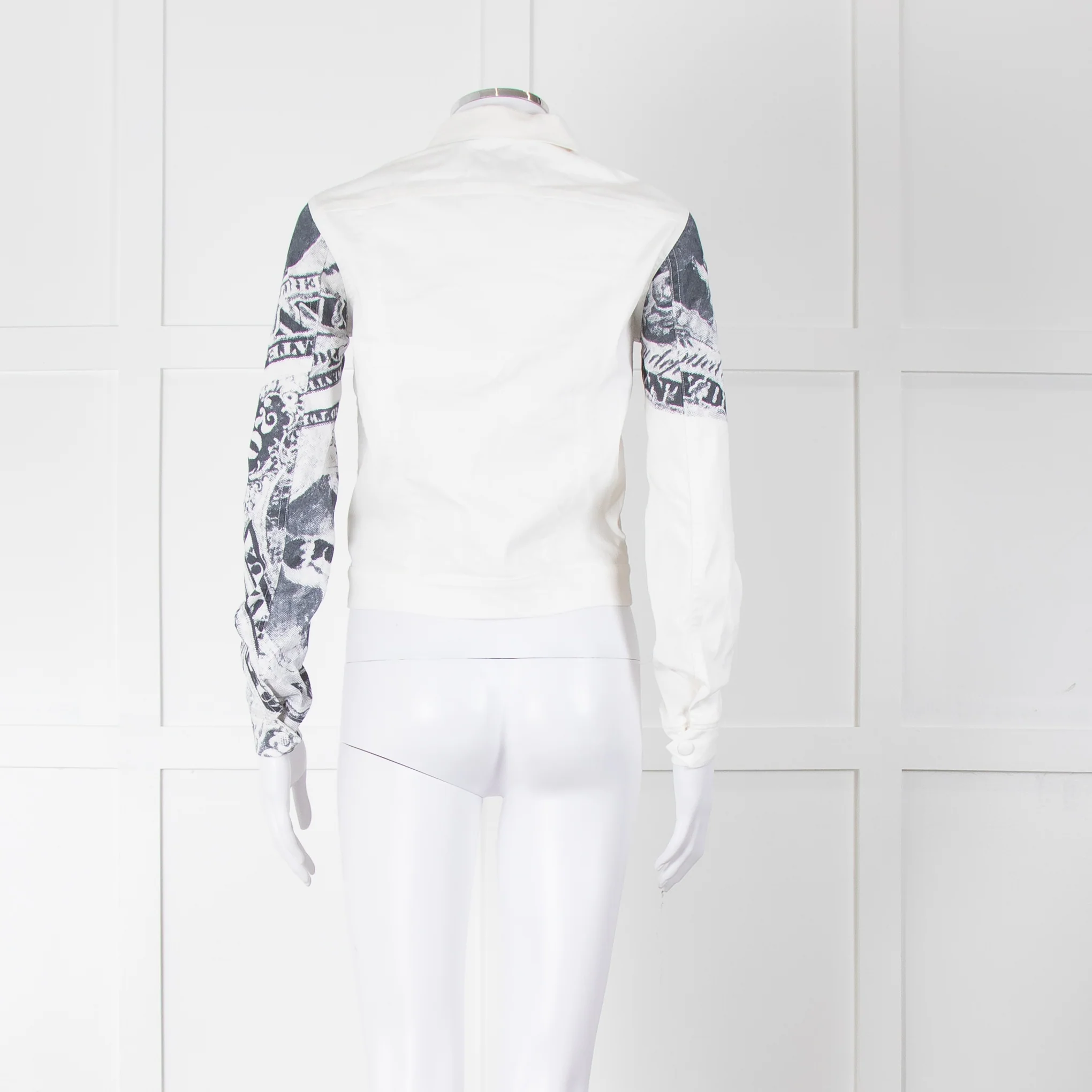 Acne Studios White Money Print Denim Jacket - Image 5
