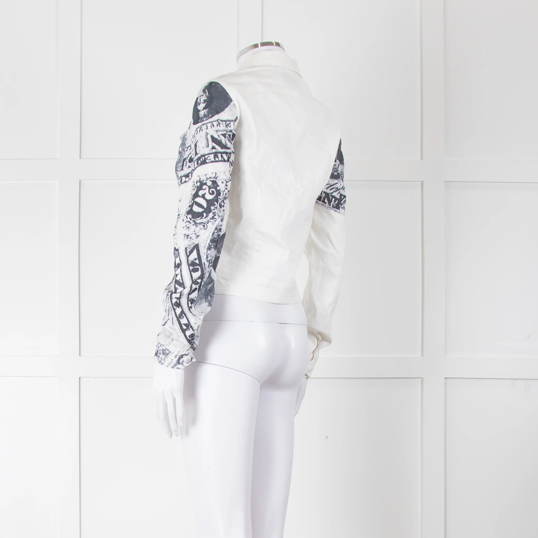 Acne Studios White Money Print Denim Jacket - Image 6