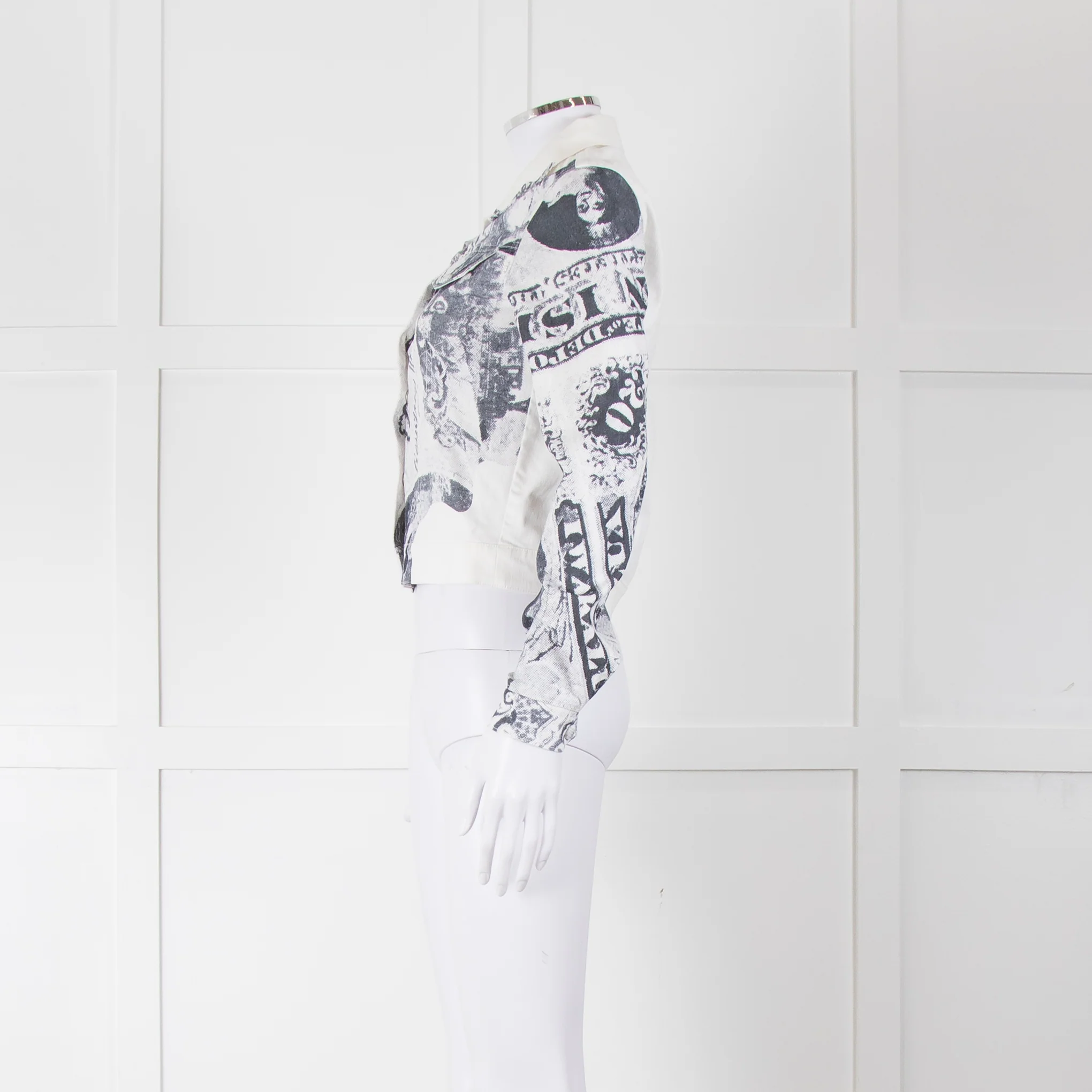 Acne Studios White Money Print Denim Jacket - Image 7