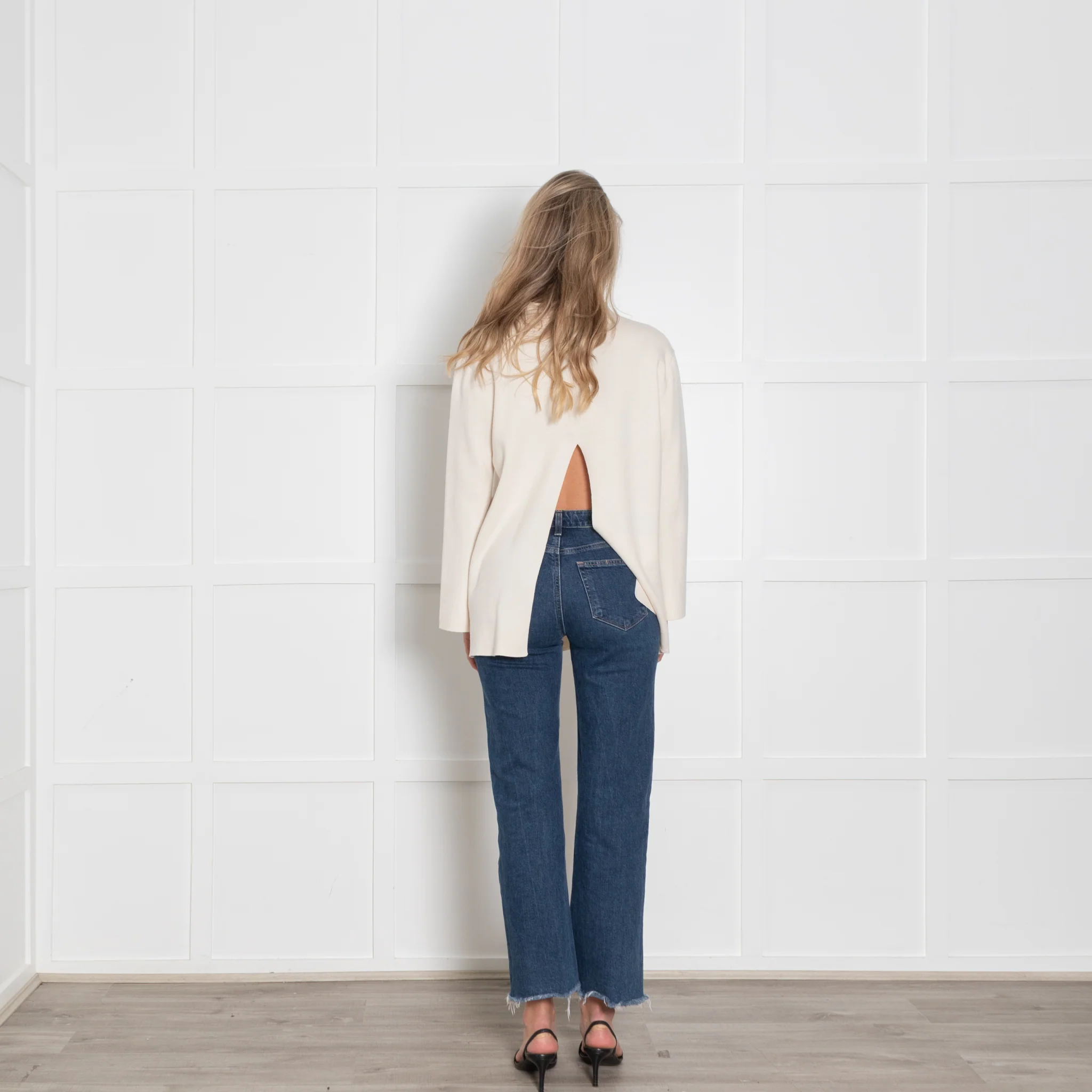 Adam Lippes Cream Open Back Wool Jumper - Image 5