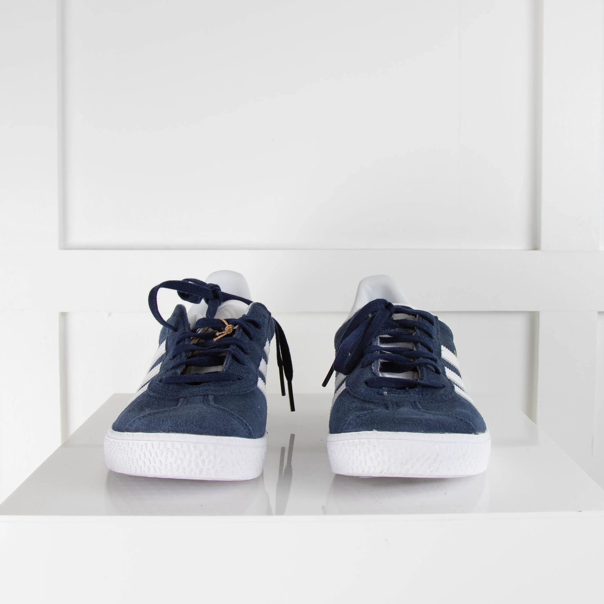 Adidas Blue and White Stripe Gazelle Trainers - Image 2