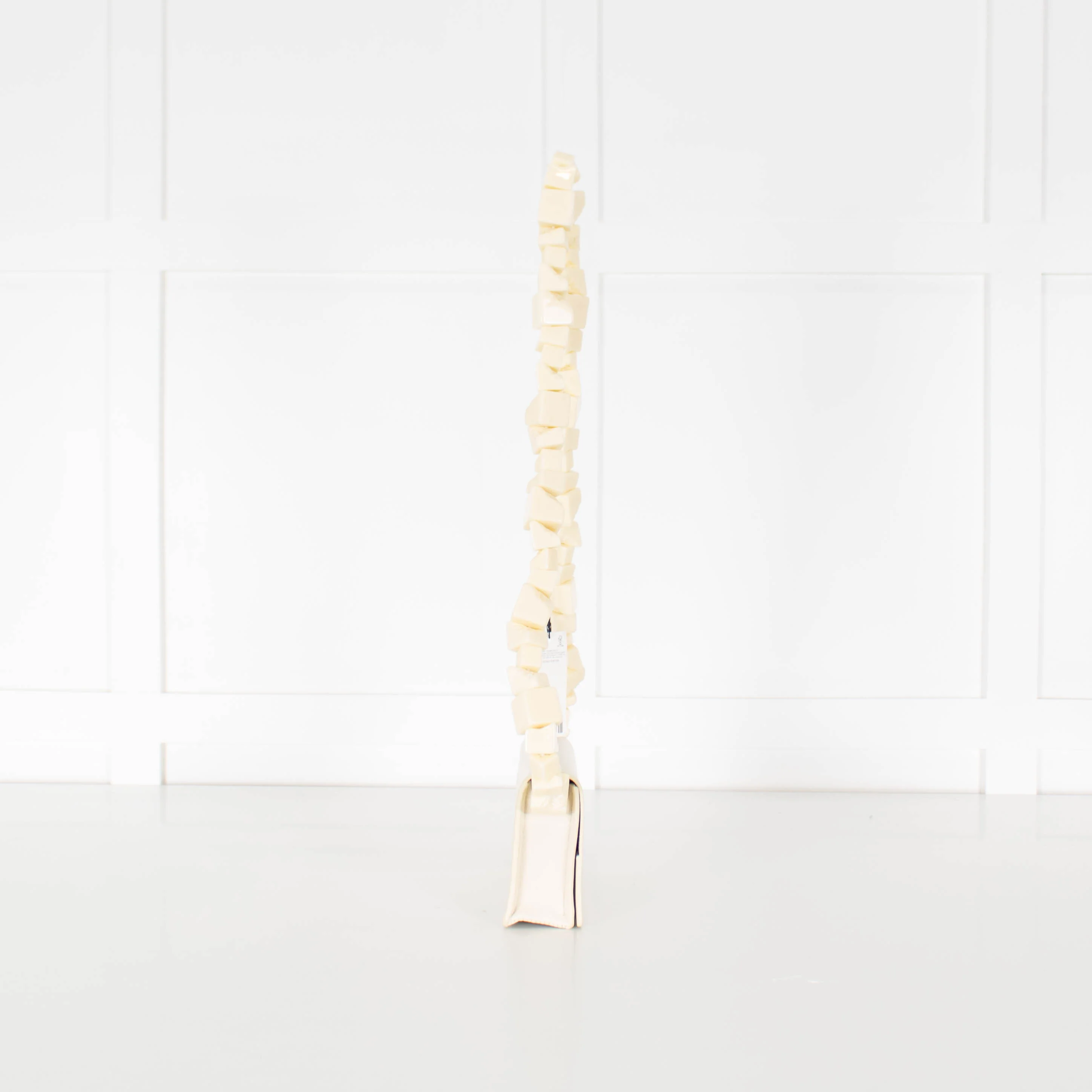 Adolfo Dominguez Cream Crossbody Bag with Chunky Bead Strap - Image 3