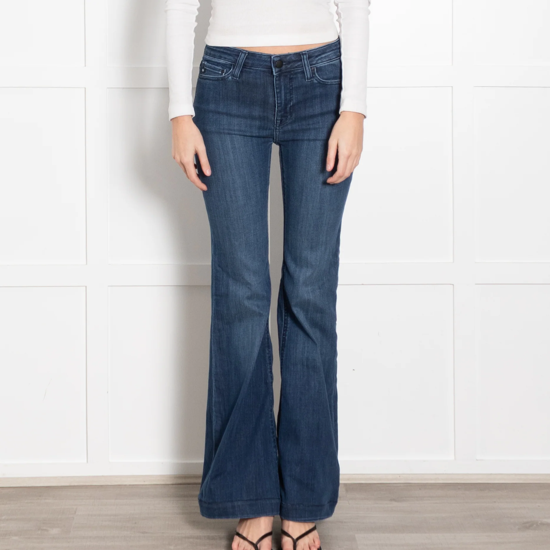 AG Blue Denim Tropea High Rise Flared Jeans - Image 2