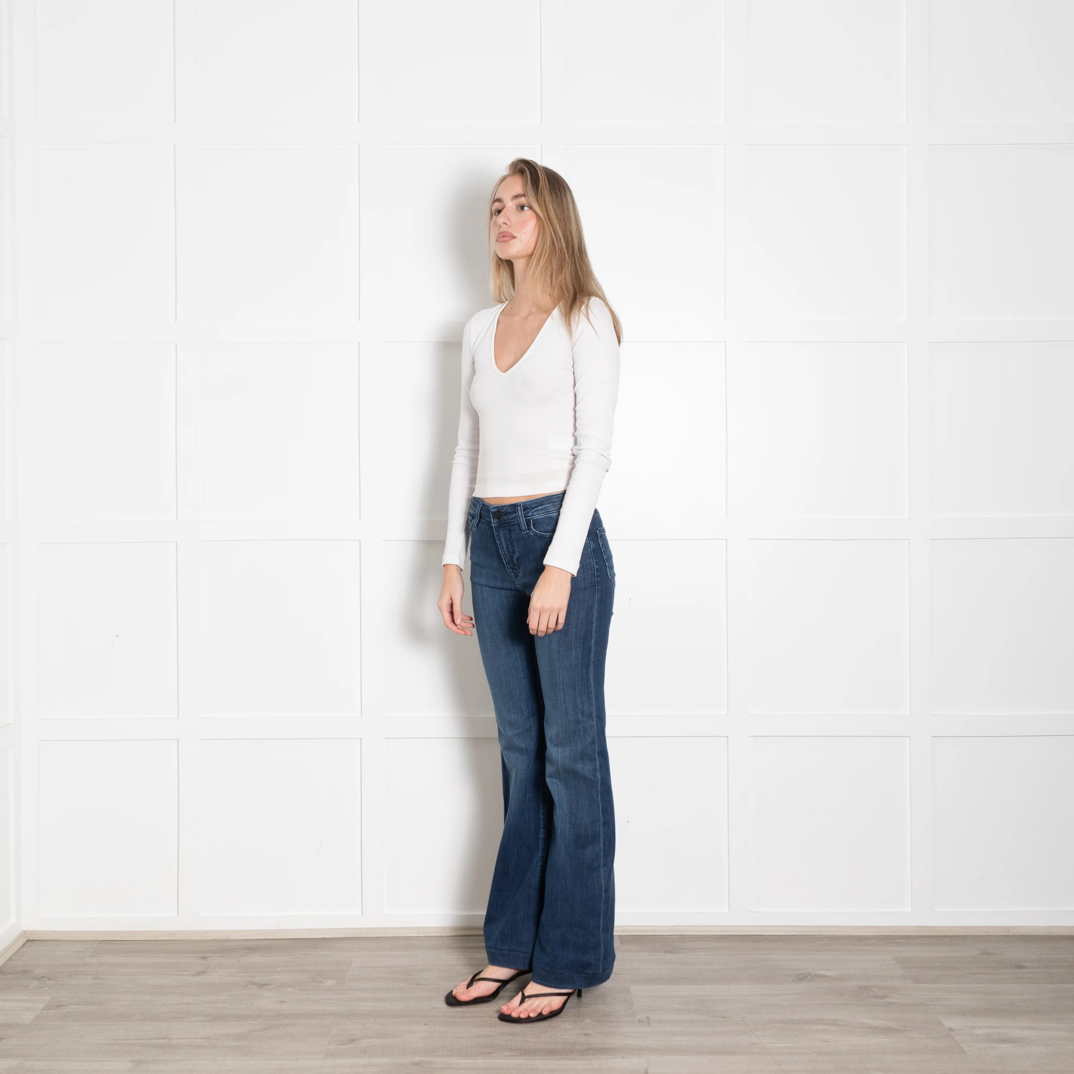 AG Blue Denim Tropea High Rise Flared Jeans - Image 3