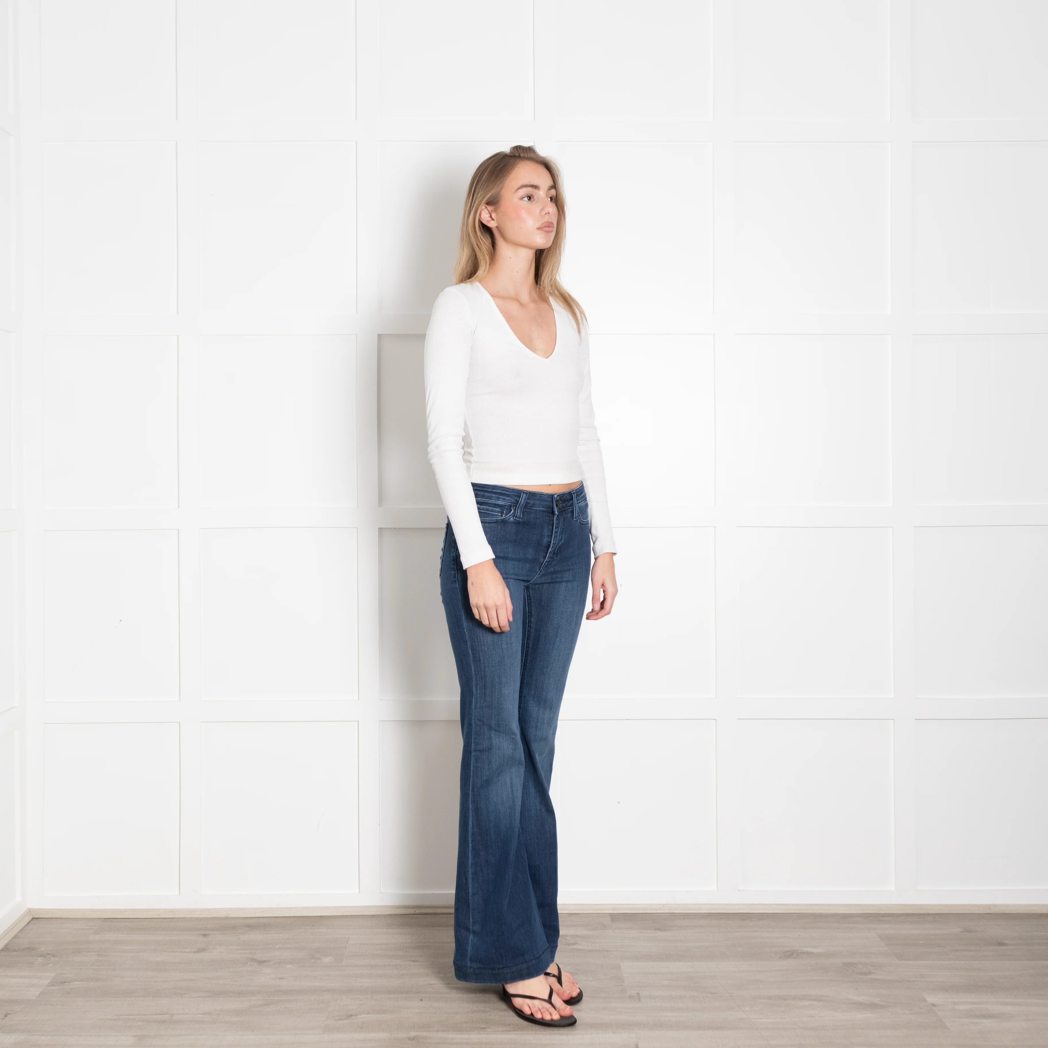 AG Blue Denim Tropea High Rise Flared Jeans - Image 7
