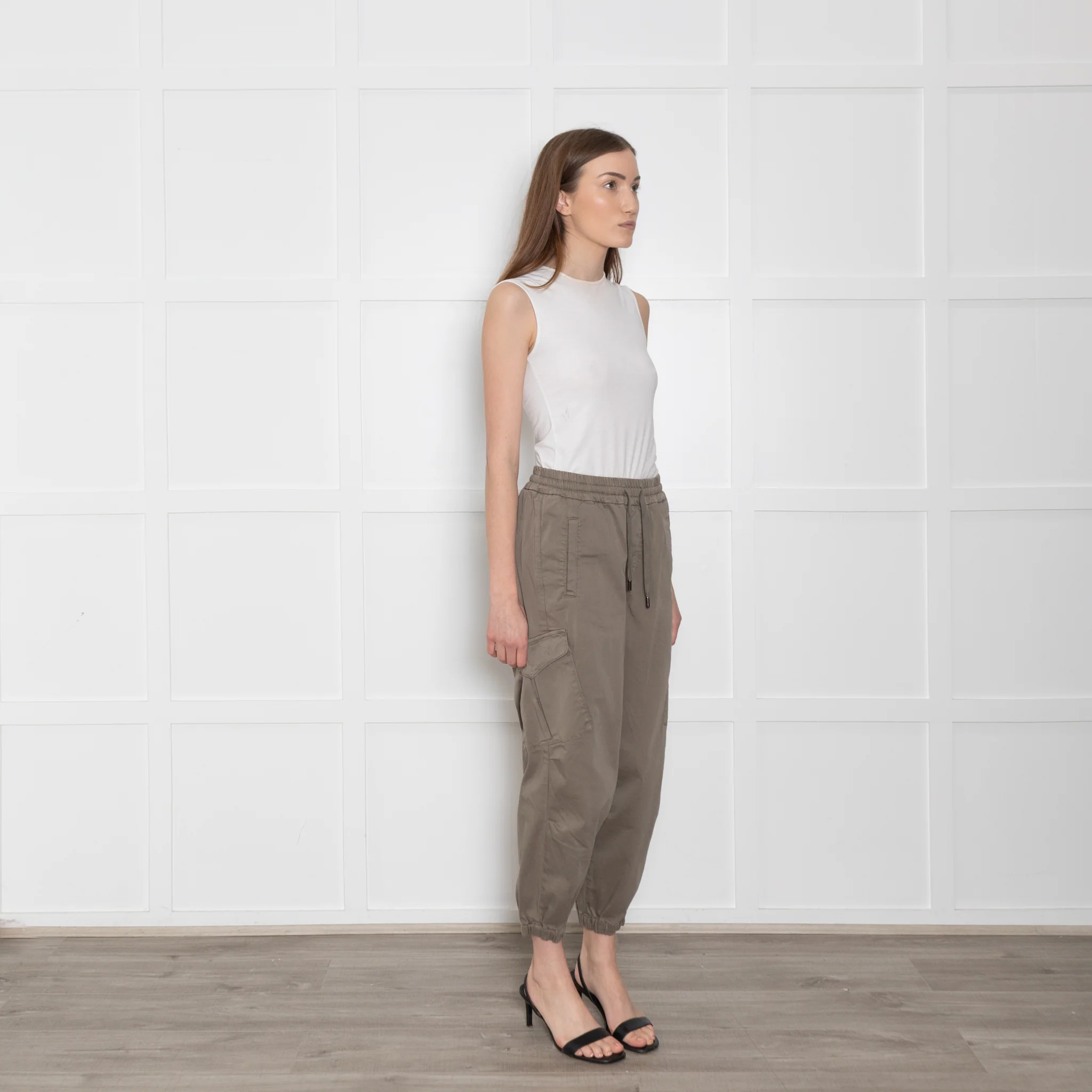 Adriano Goldschmied Khaki Elastic ankle Trousers - Image 7