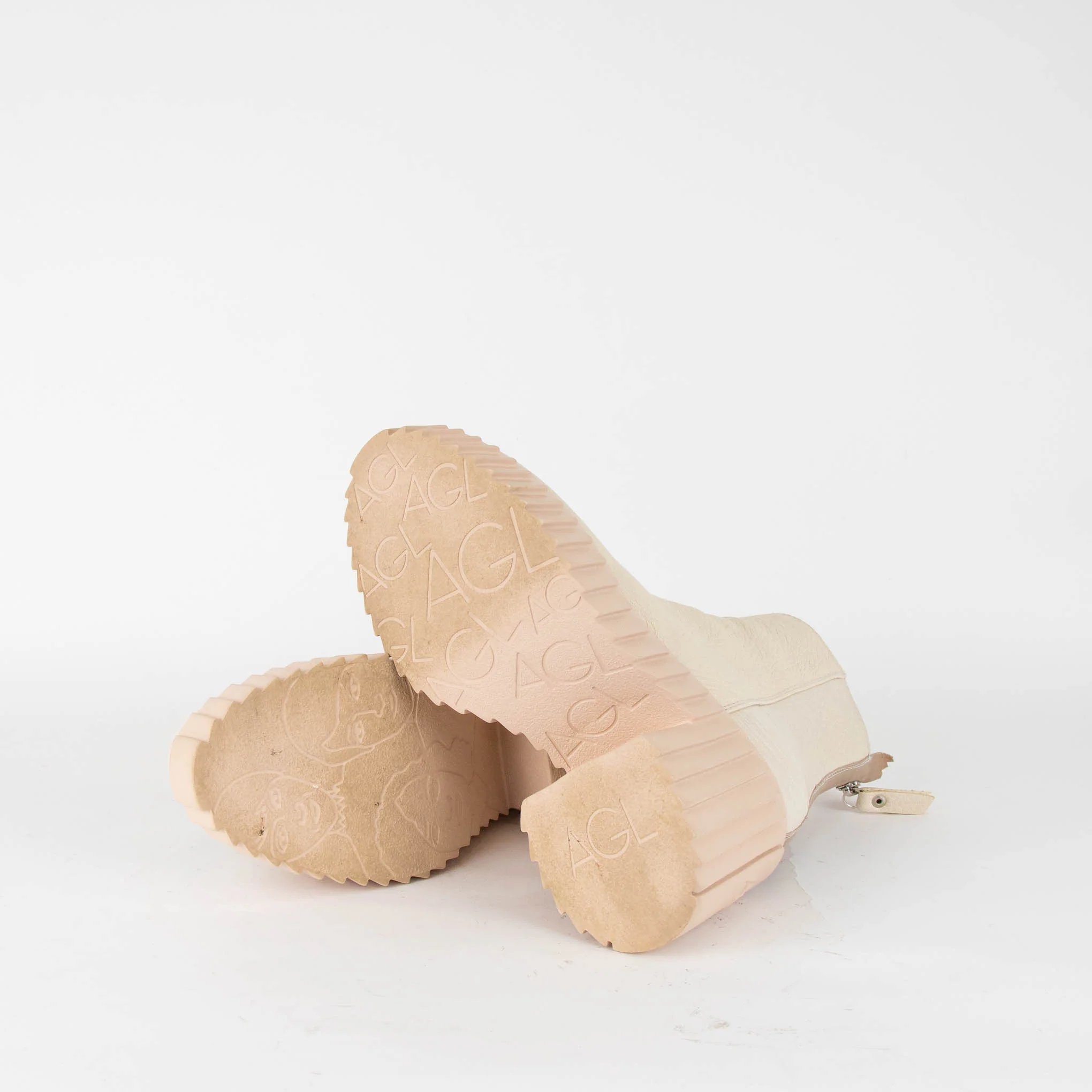 AGL Tiggy Cream Boots With Block Heel - Image 5