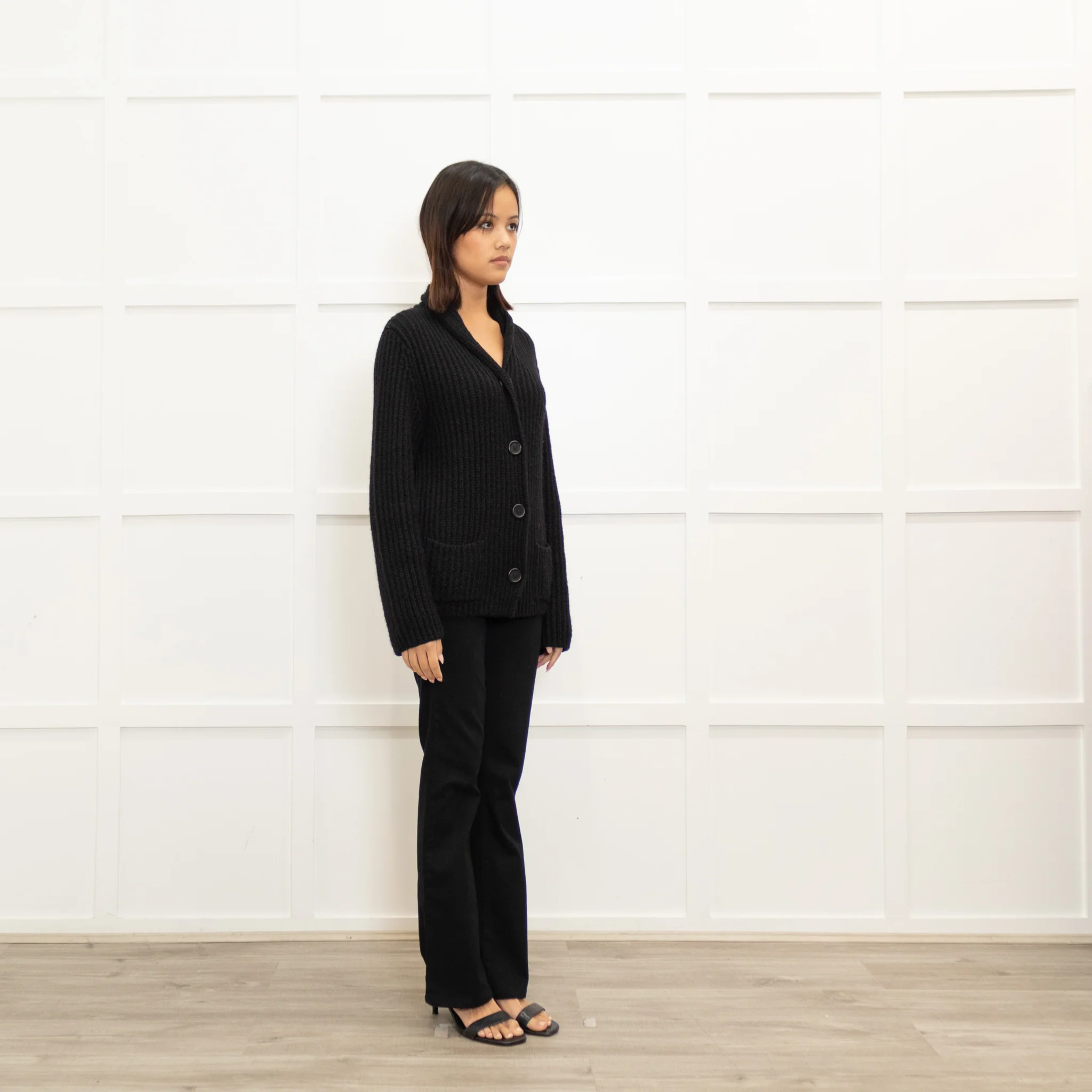 Agnes B Black Alpaca Cardigan - Image 3