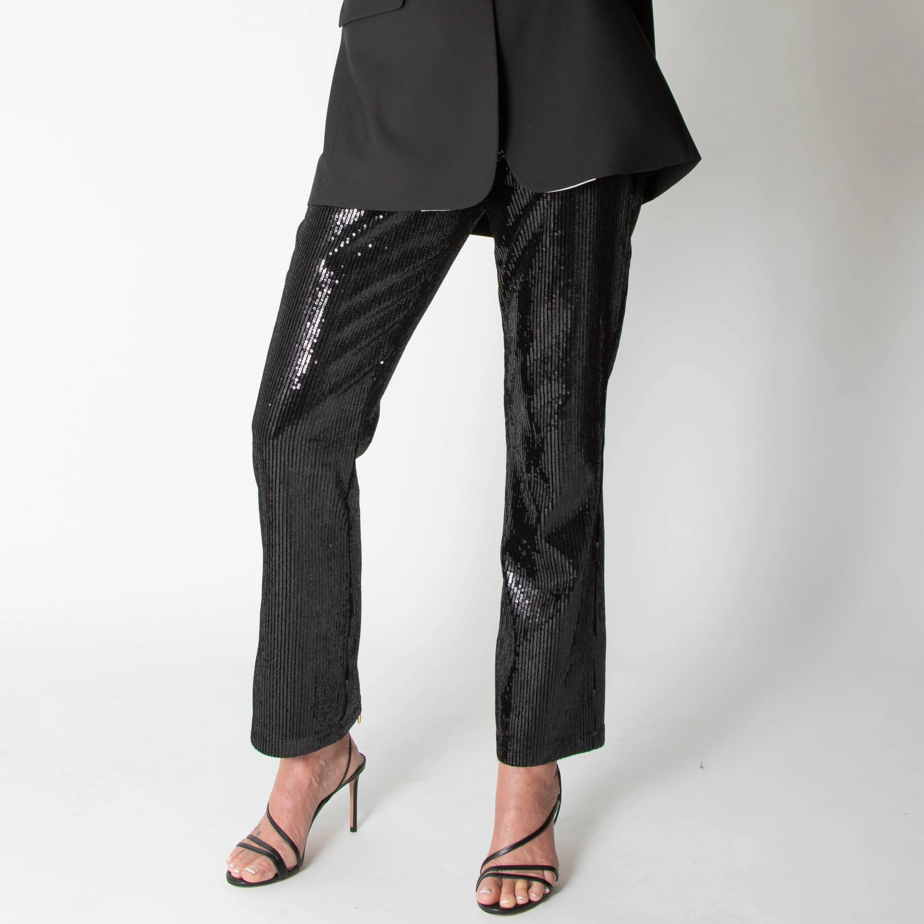 Agnes B Black Sequin Straight Leg Trousers - Image 6