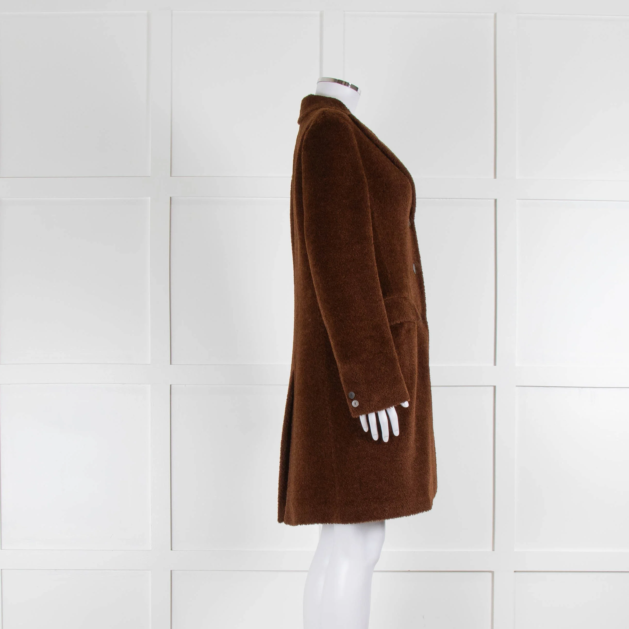 Agnona Brown Alpaca Mix Coat - Image 2