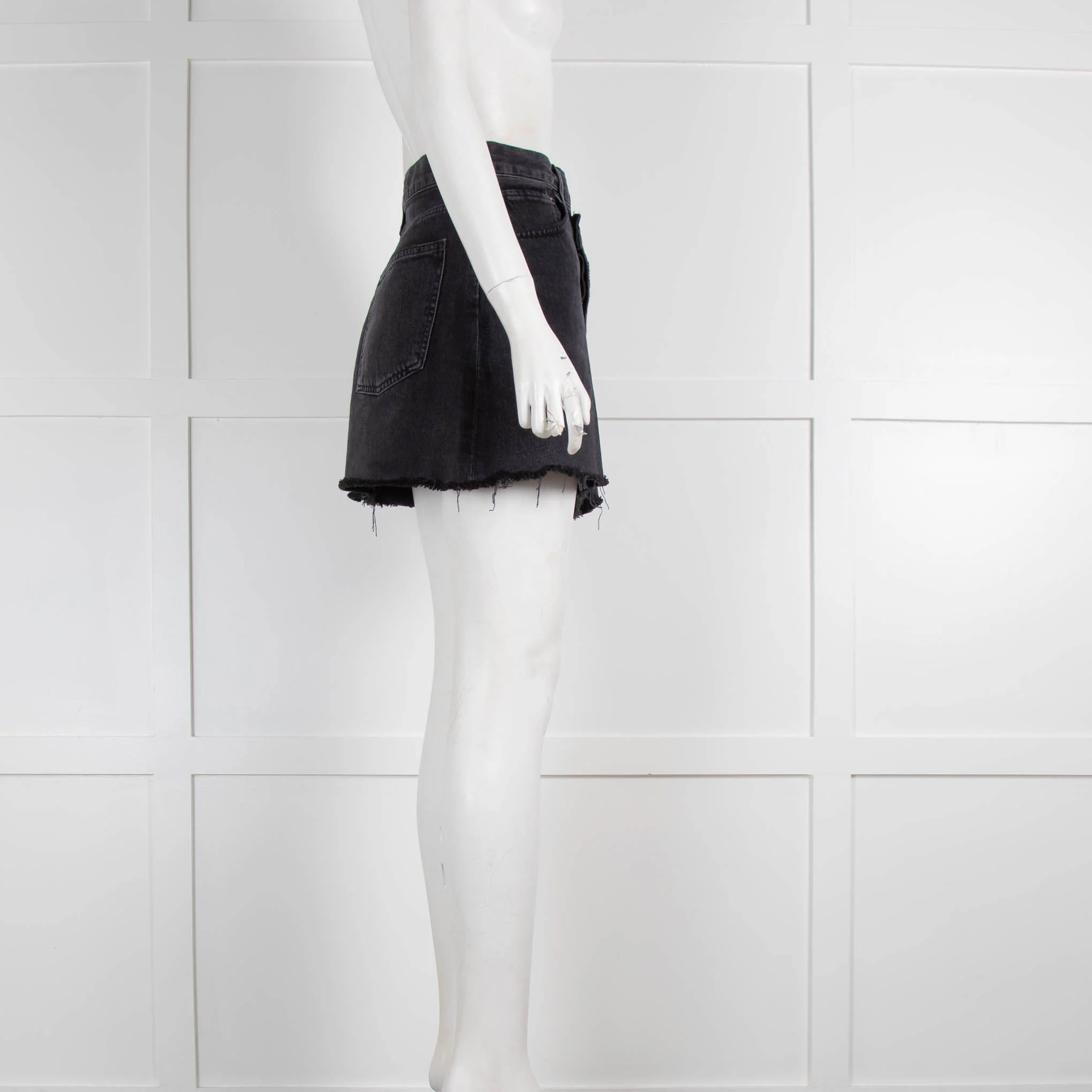 Agolde Black Denim Mini Skirt - Image 2