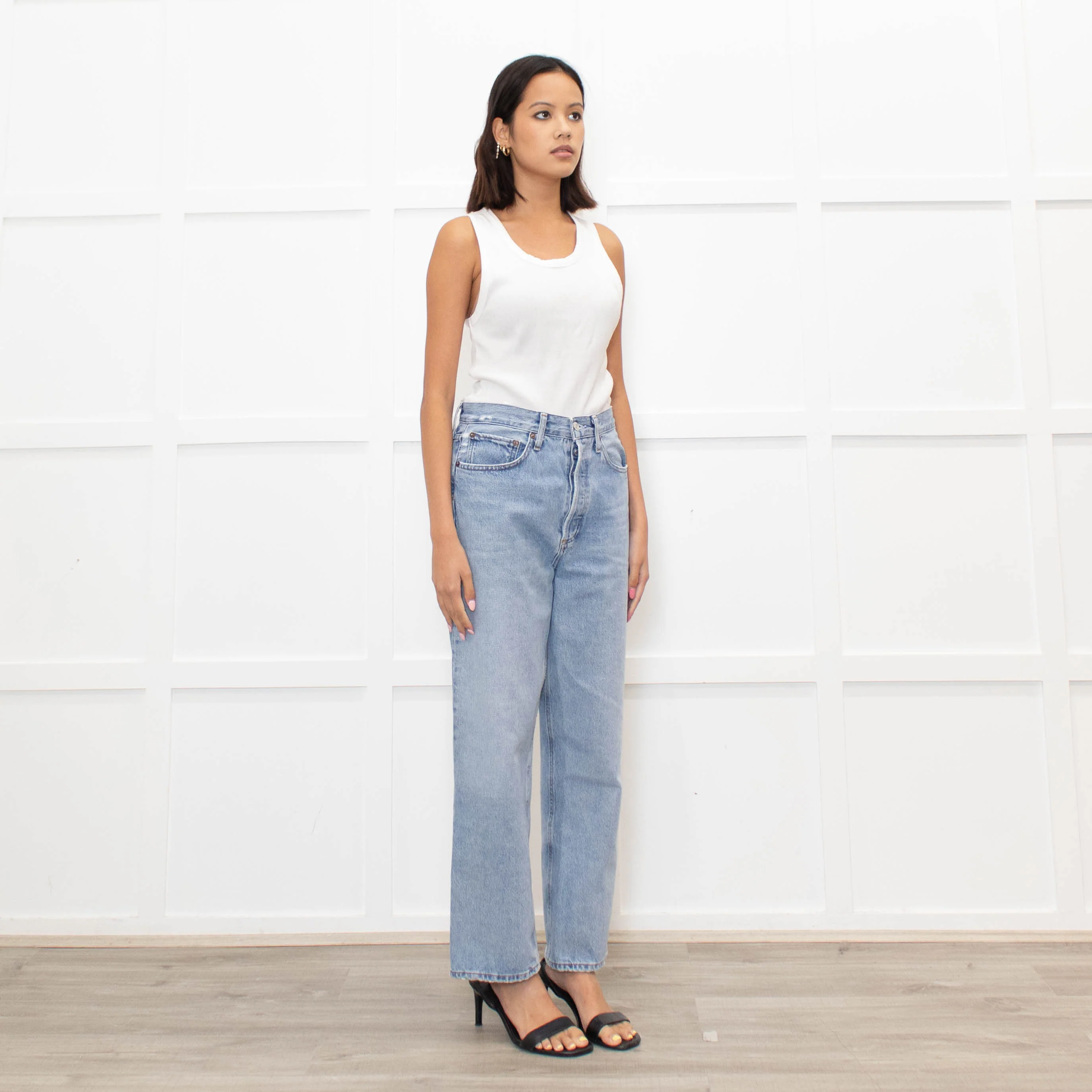Agolde Blue Denim 90's Pinch Waist Jeans - Image 3