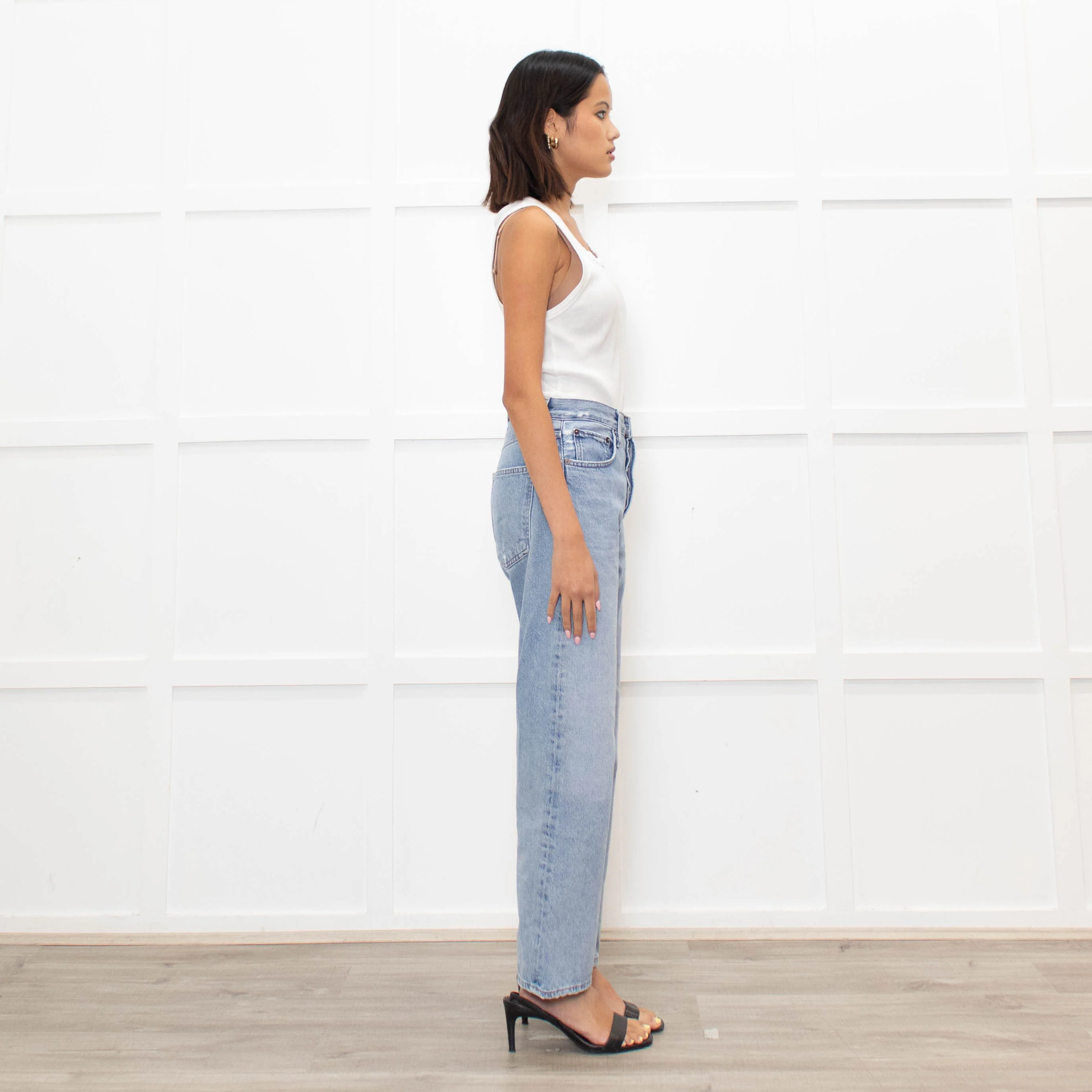 Agolde Blue Denim 90's Pinch Waist Jeans - Image 4