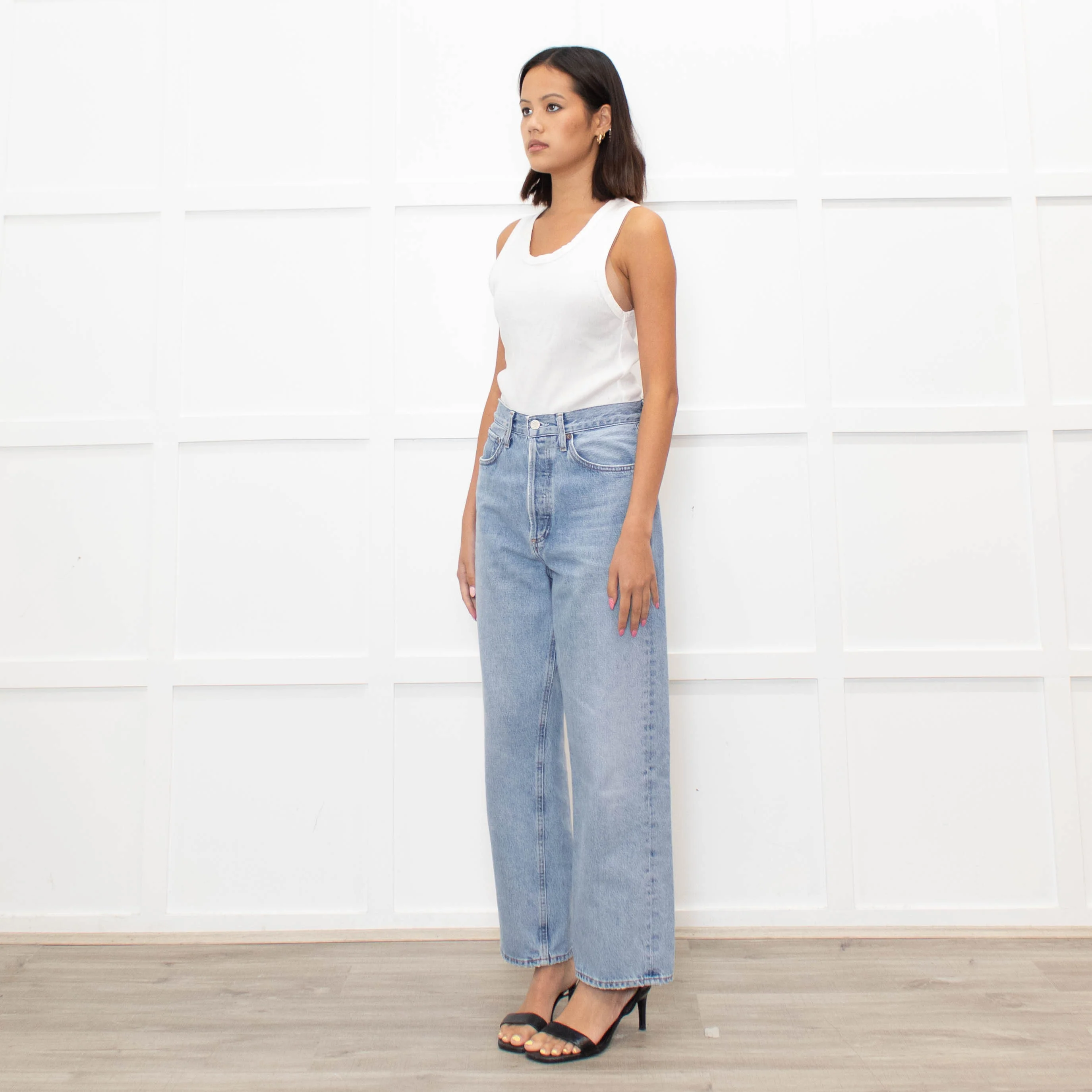 Agolde Blue Denim 90's Pinch Waist Jeans - Image 7