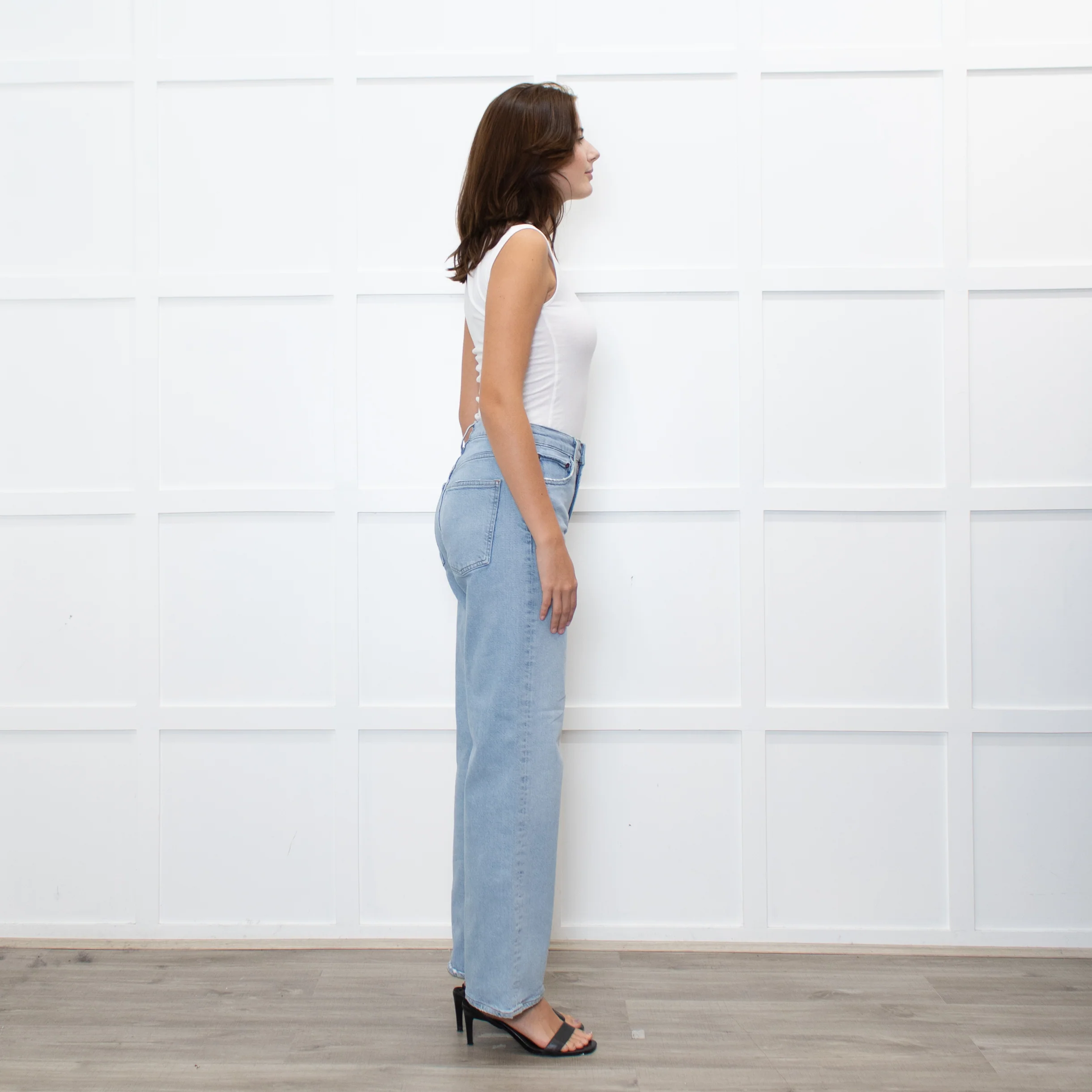 Agolde Pale Blue Wide Leg Ankle Length Harper Jeans - Image 6